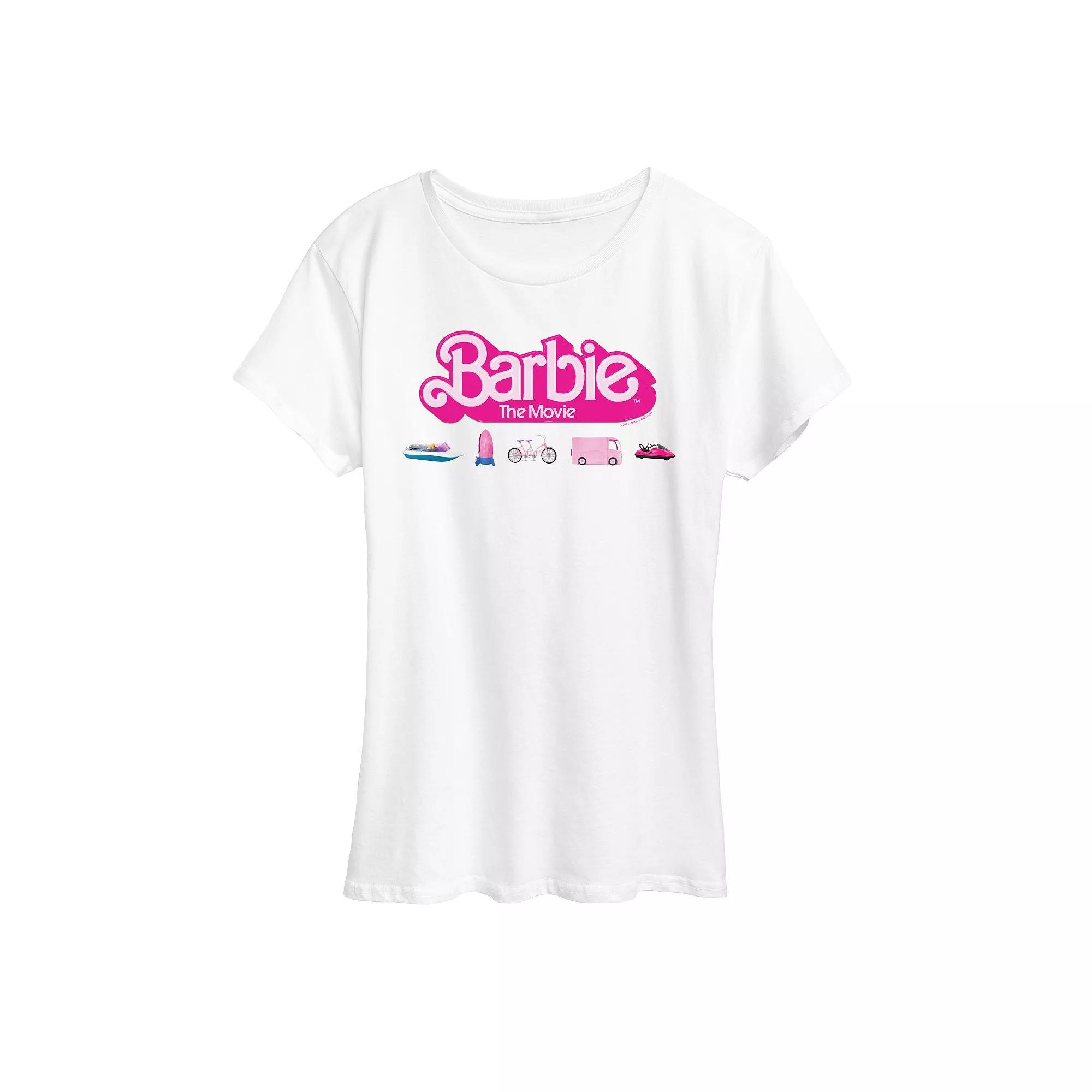 Plus Size Barbie The Movie Transportation Vehicles Graphic Tee, Womens Product Image