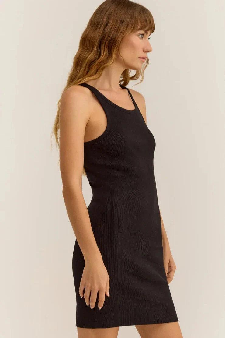 Z Supply Delfa Rib Mini Dress in Black Product Image