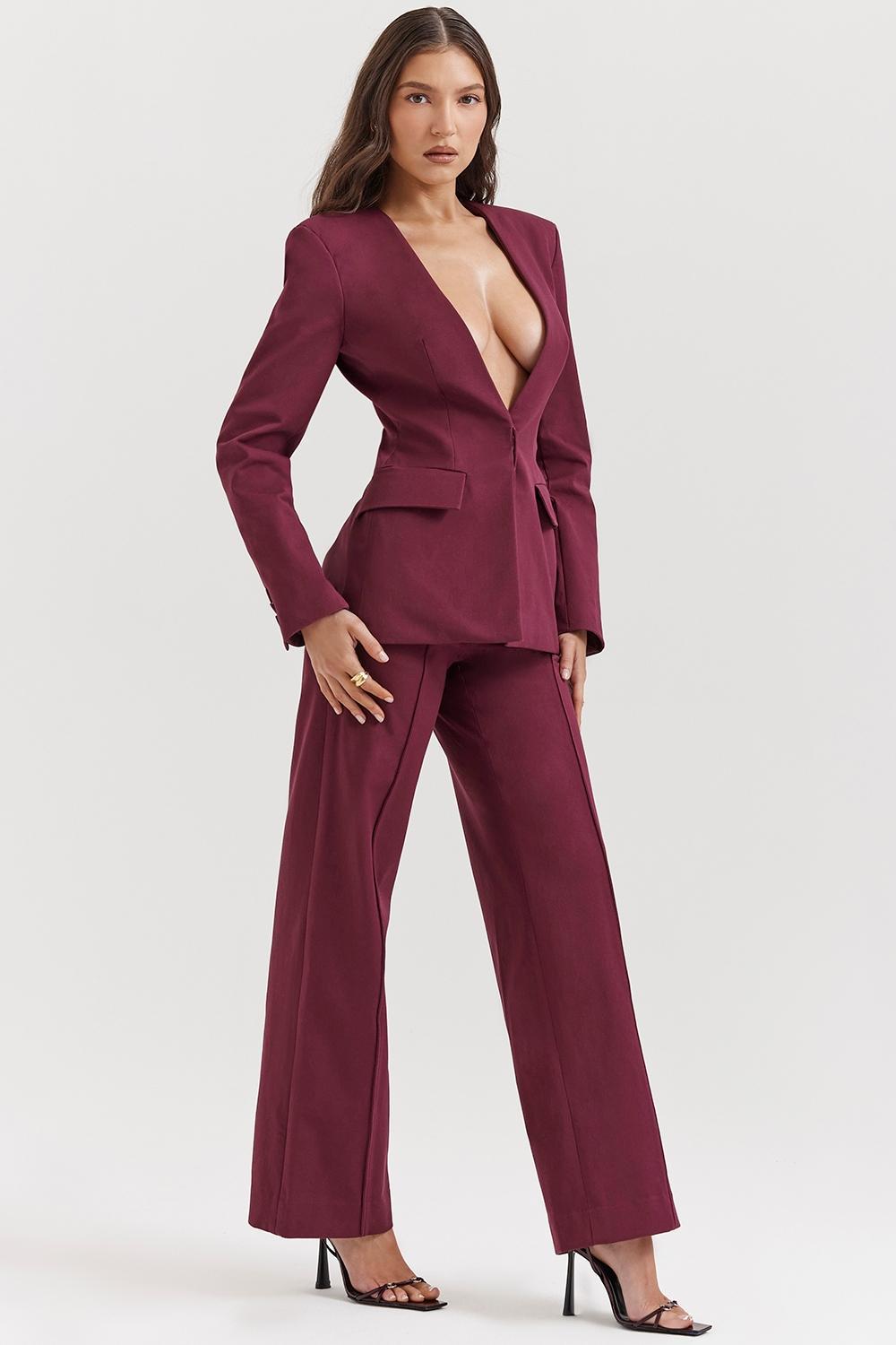 Rivi Wine Straight Leg Trousers Product Image