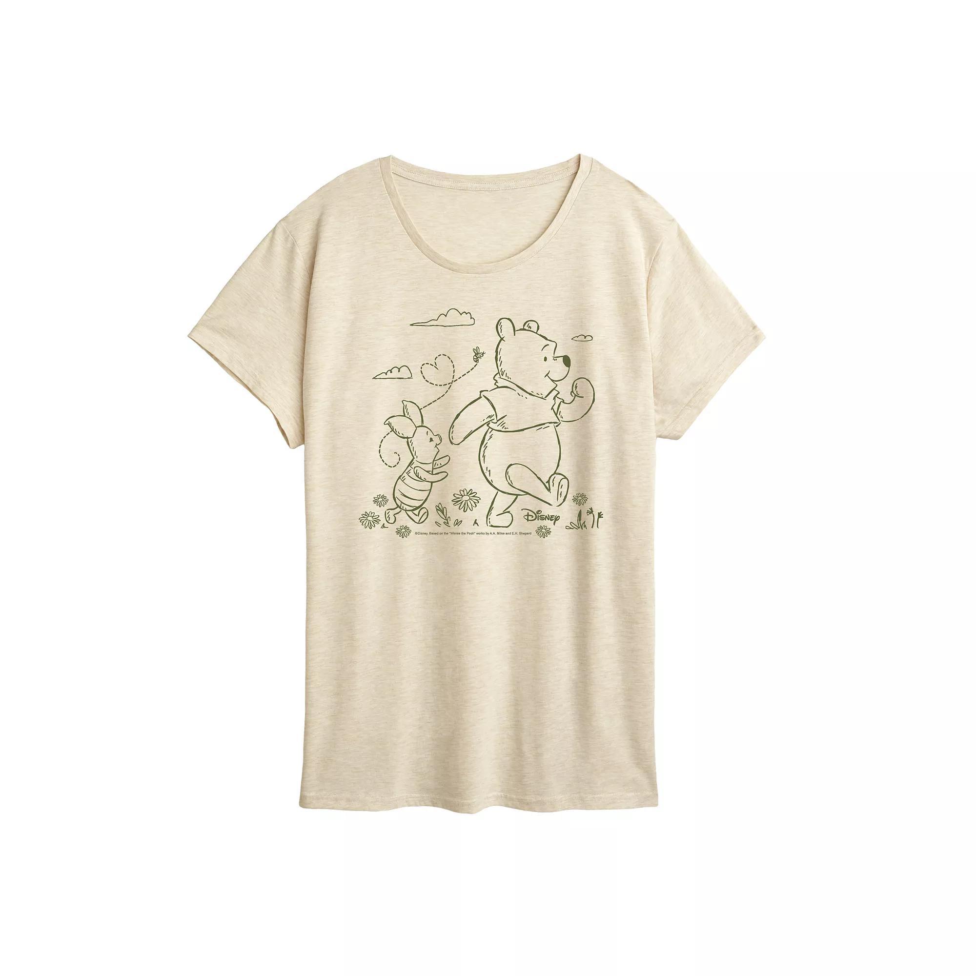 Disney's Winnie The Pooh Women's Stroll Graphic Tee, Size: XL, Brown Product Image
