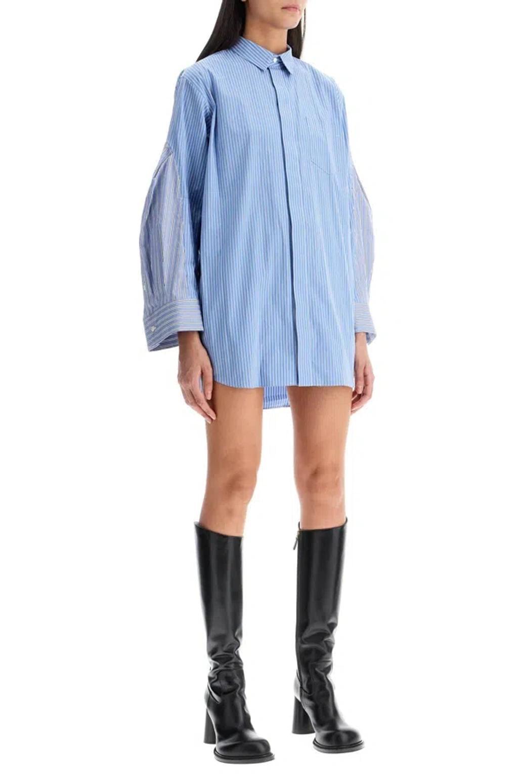 SACAI Blue Striped Minidress Product Image