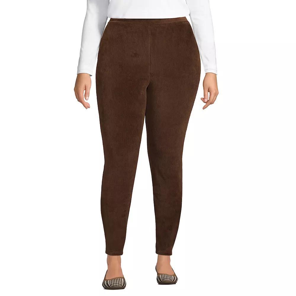 Plus Size Lands' End Sport Knit High-Waist Corduroy Leggings, Women's, Size: 1XL, Black Plum Product Image