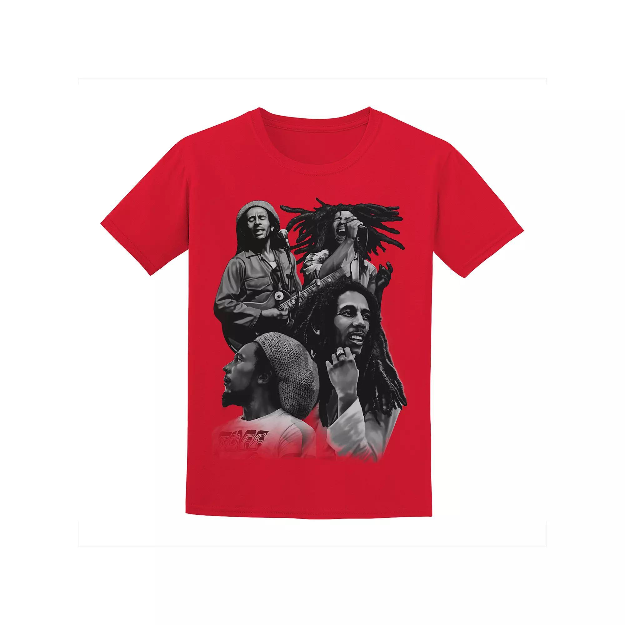 Men's Bob Marley Tee, Size: XL, Red Product Image