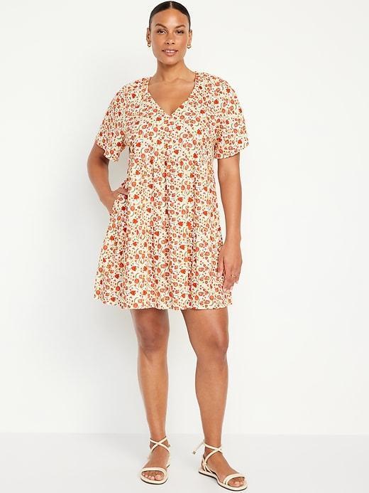 V-Neck Mini Swing Dress Product Image