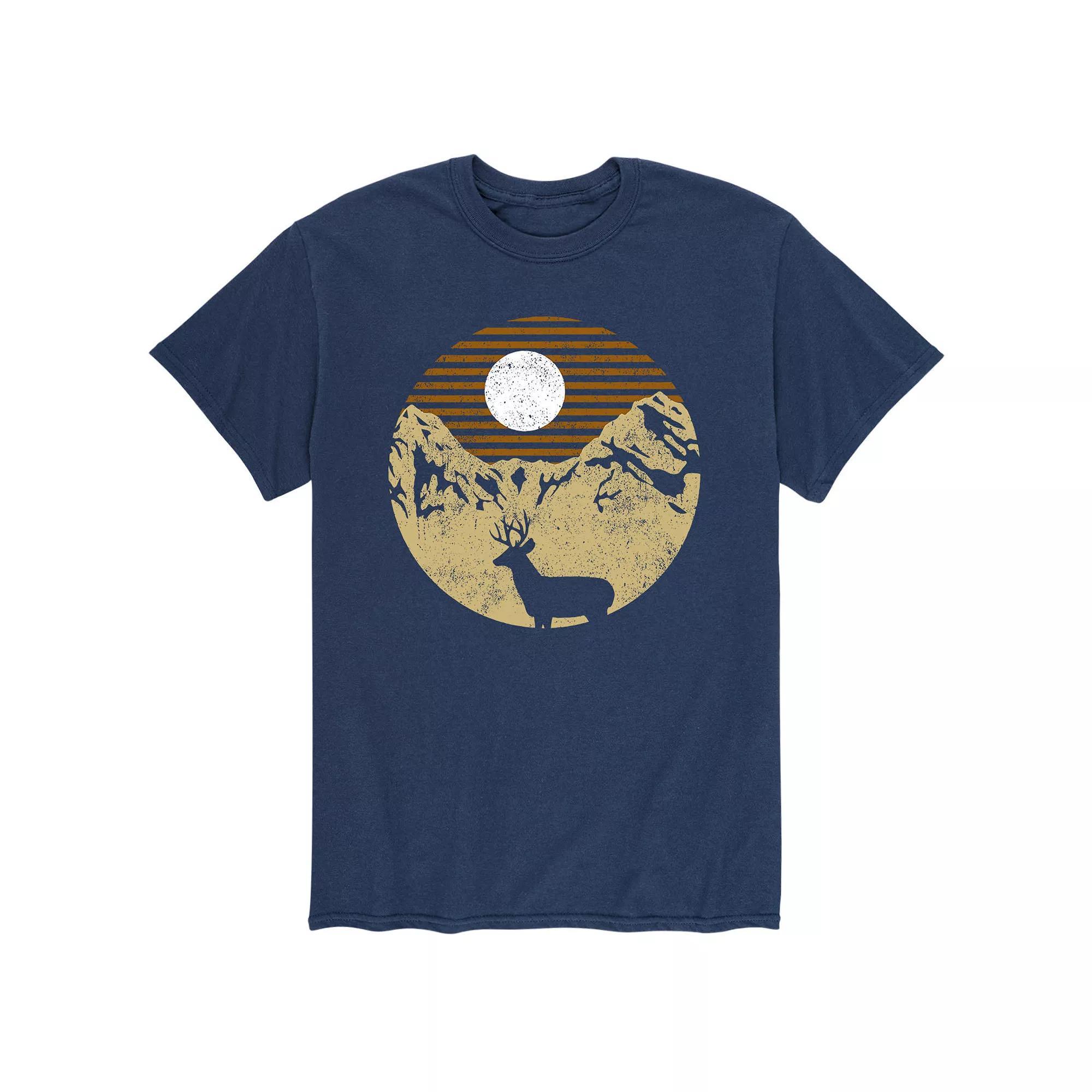 Mens Deer And Mountain Scene Tee Product Image