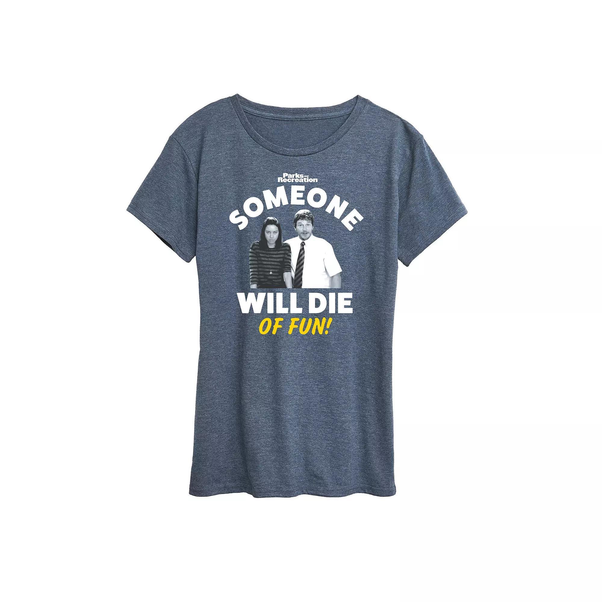 Womens Parks & Rec Die Of Fun Graphic Tee, Girls Product Image
