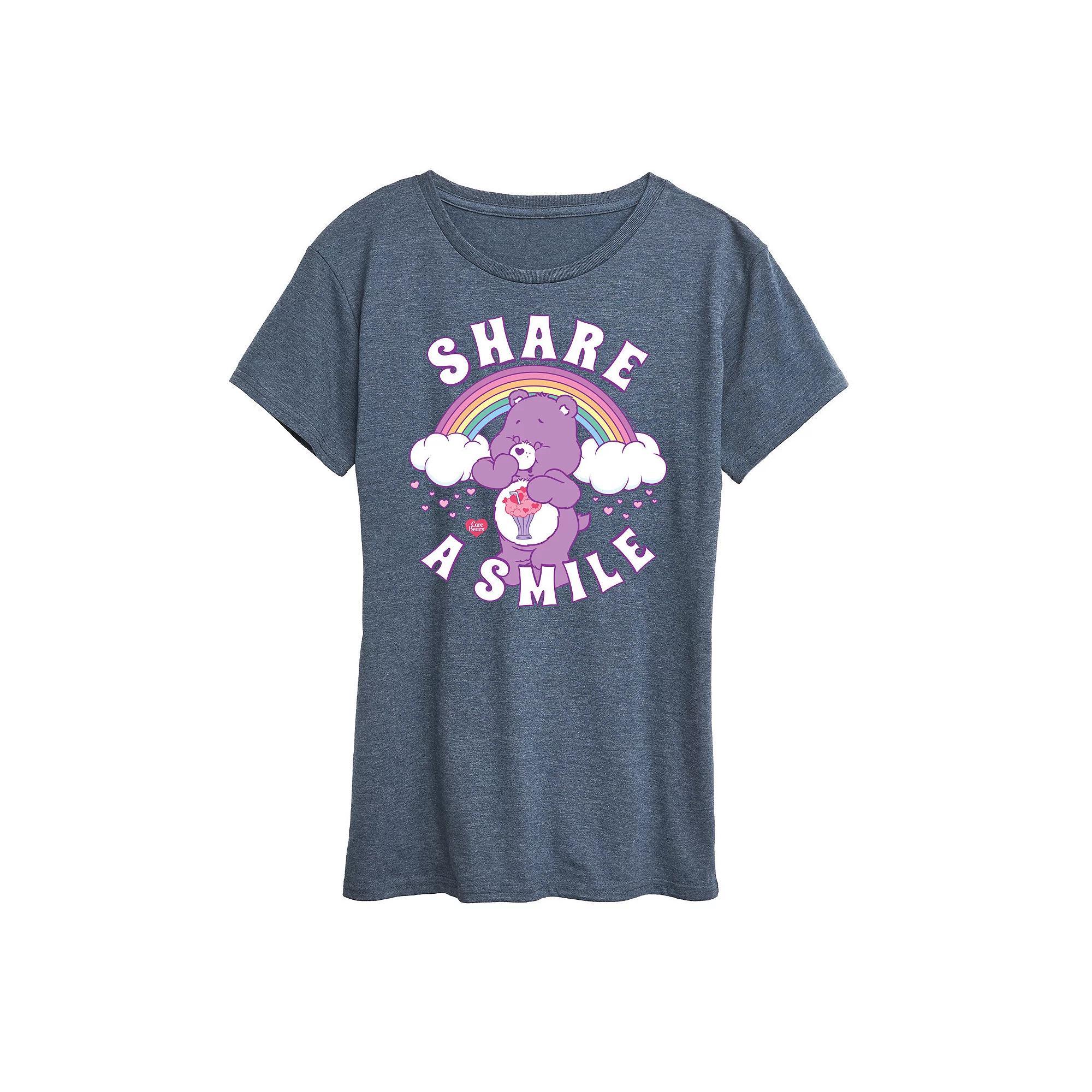 Womens Care Bears Share A Smile Graphic Tee, Girls Blue Product Image