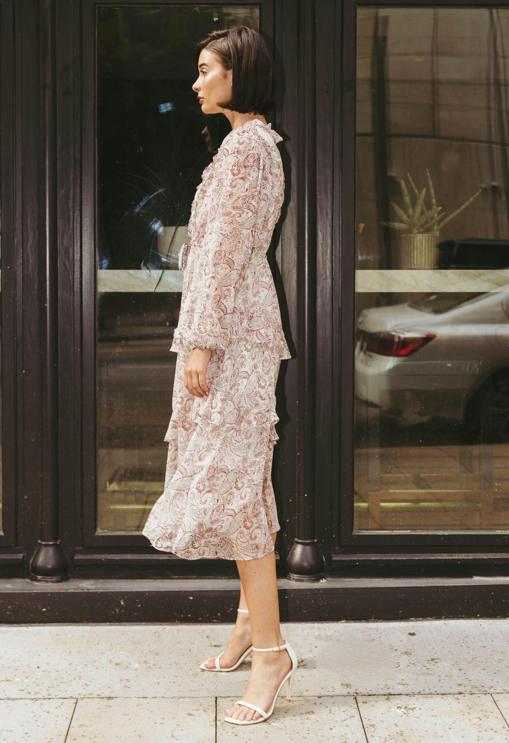 Paisley Ruffle Dress Product Image