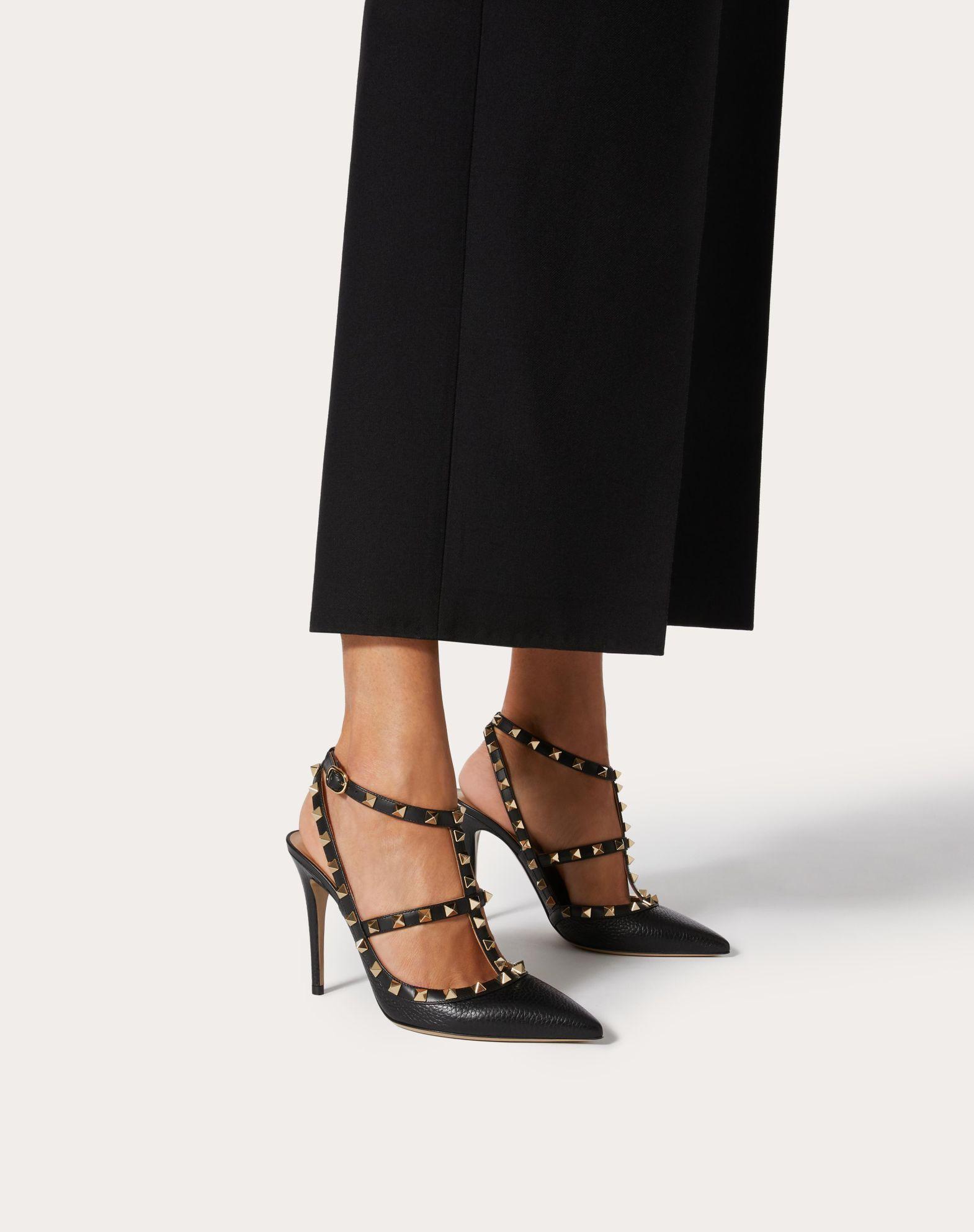 Rockstud Grainy Leather Ankle Strap Pump 100 Mm Product Image