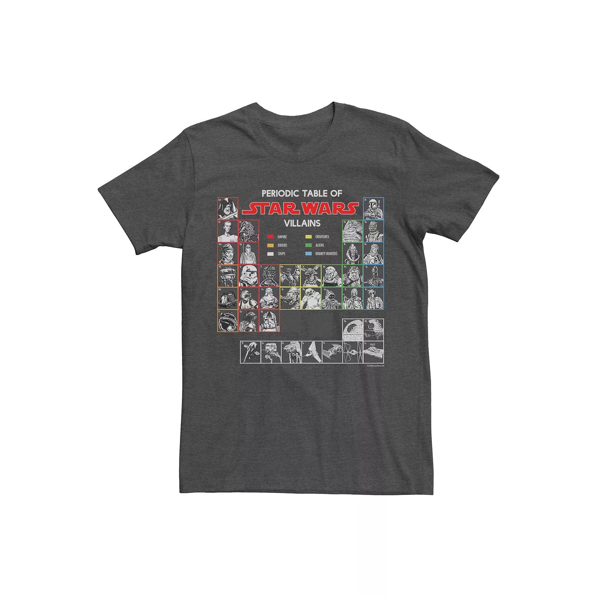 Men's Star Wars Periodic Table Of Villains Graphic Tee, Size: XL, Grey Heather Product Image