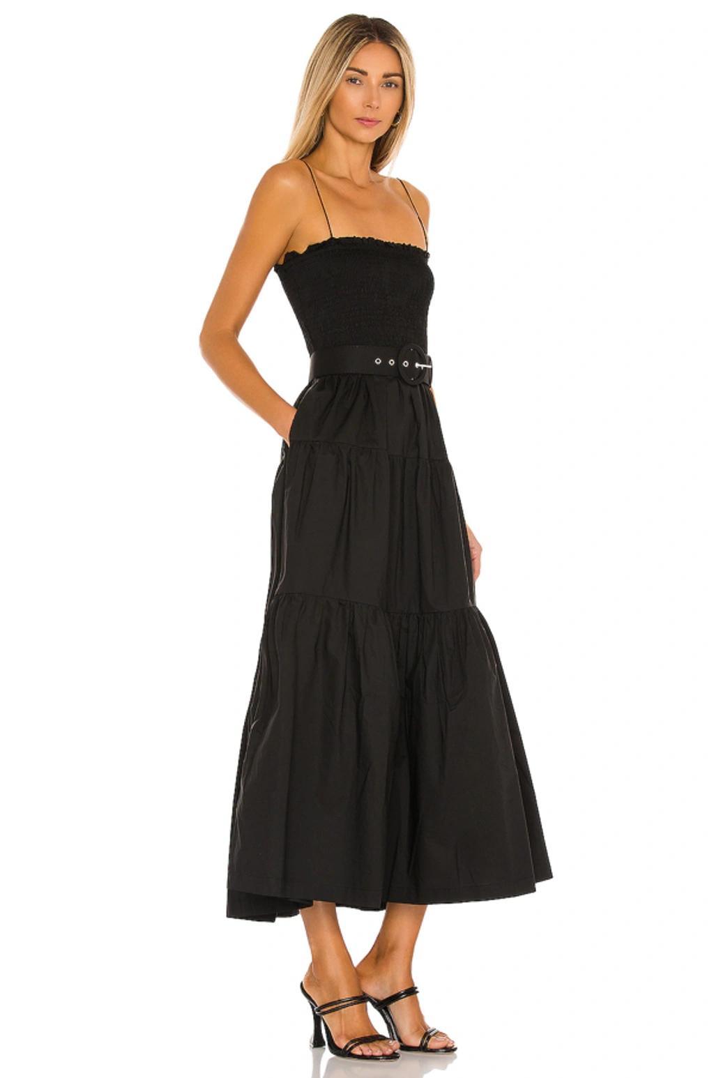 L'ACADEMIE The Nour Midi Dress In Black Product Image