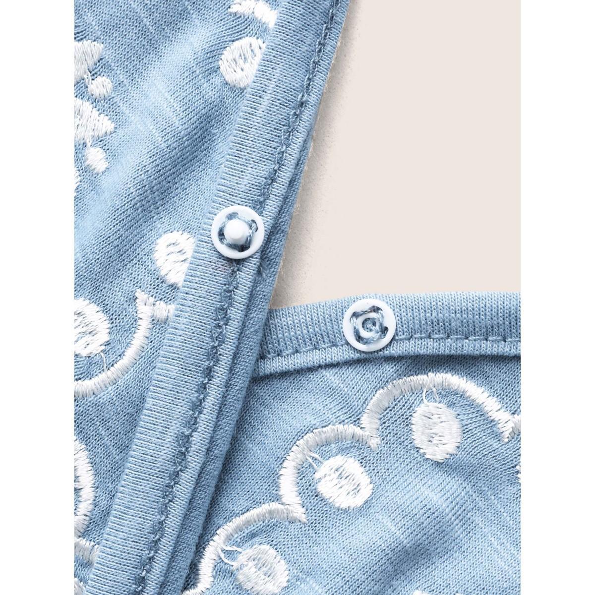 Plus Size Floral Embroidered Overlap Collar Shirred Cami Top Women Stone Resort Overlapping Overlap Collar Vacation Tank Tops Camis BloomChic 28/5X Product Image