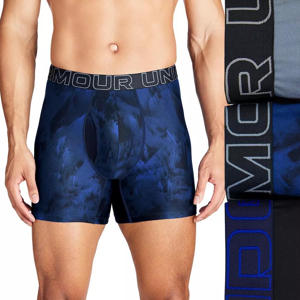 Men's Under Armour 3-pack Performance Tech Fashion 6-in. Boxer Briefs, Size: 5XL, Grey Product Image