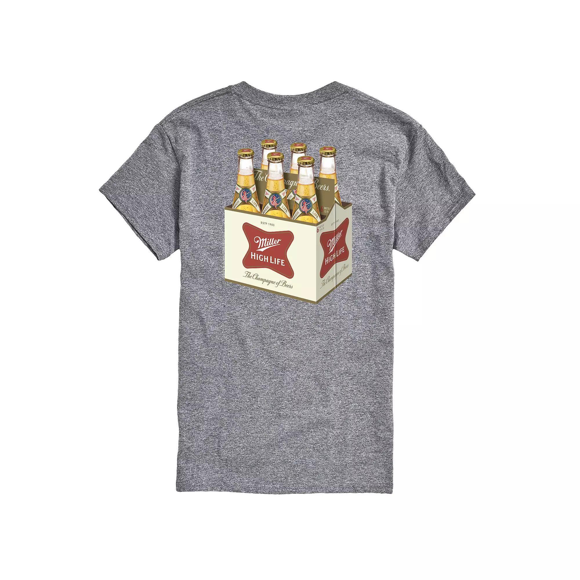 Big & Tall Miller High Life 6 Pack Graphic Tee, Mens Grey Gray Product Image