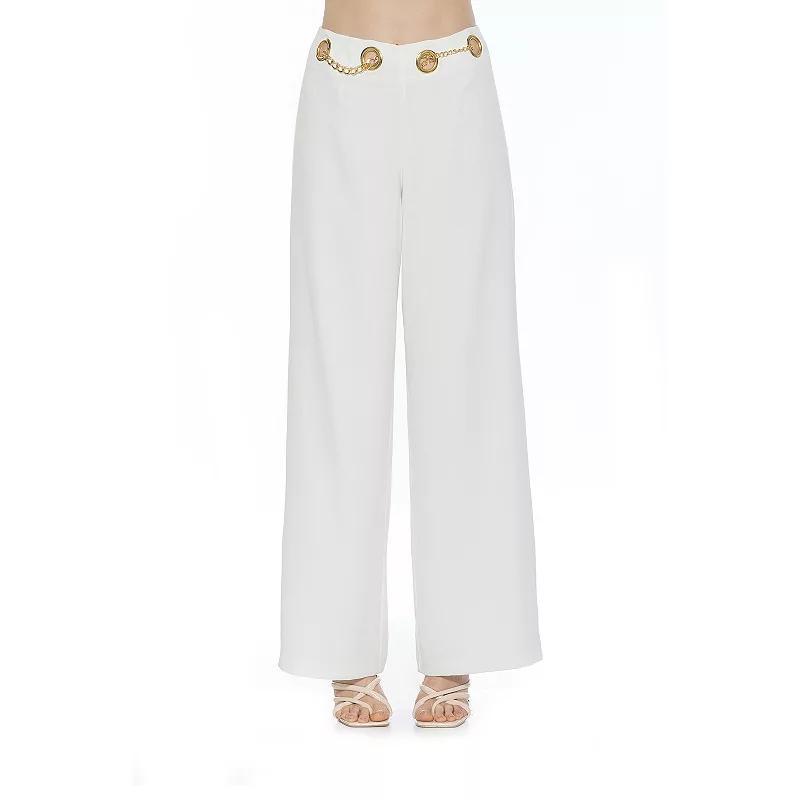 Women's ALEXIA ADMOR Cassie Wide Leg Mid Rise Pants, Size: 10, Brown Product Image