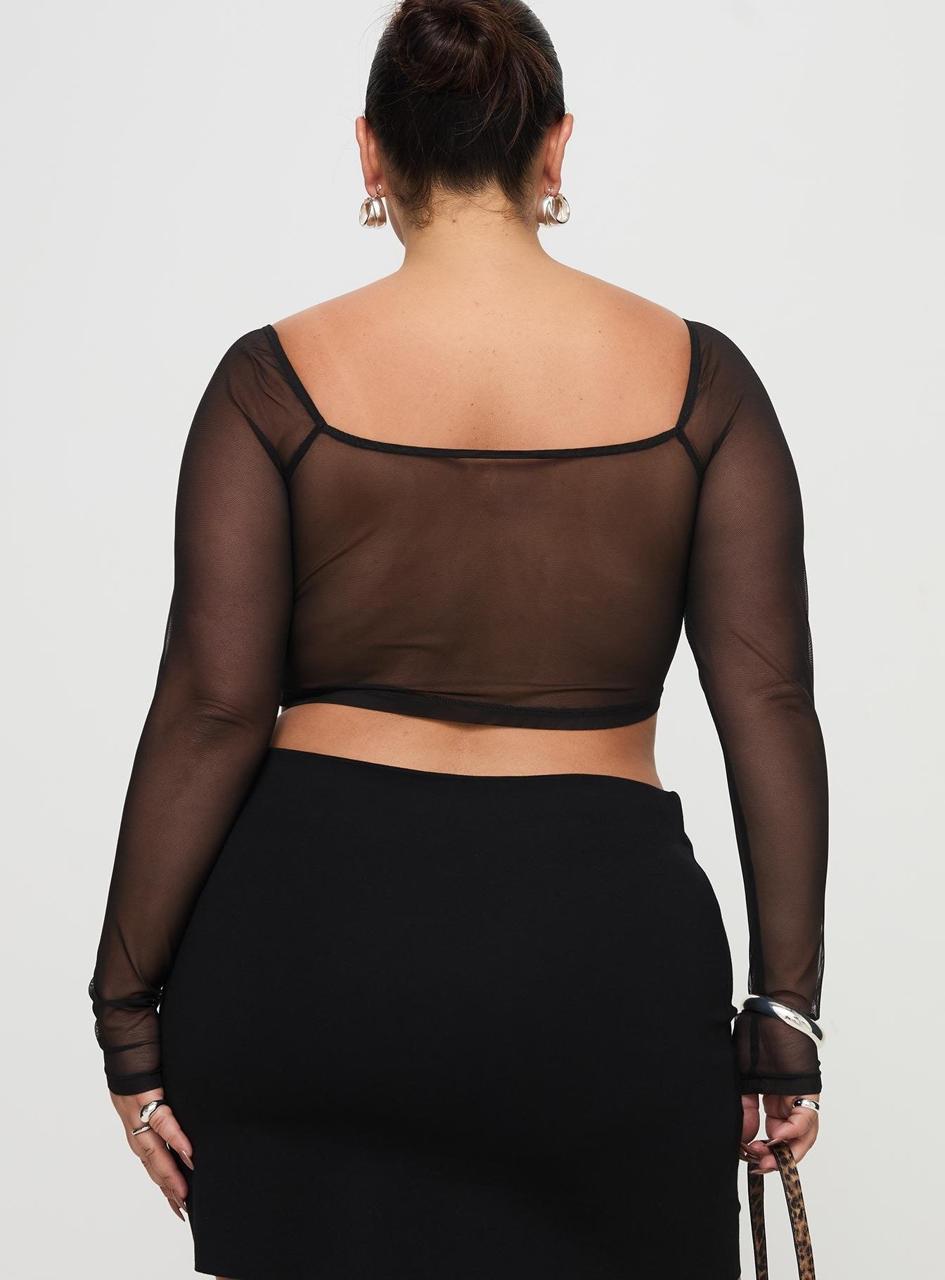 Maranta Long Sleeve Top Black Curve Product Image