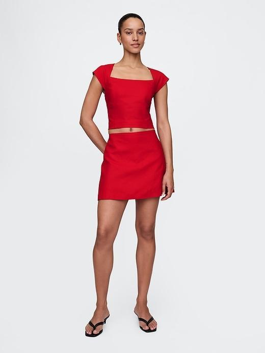 Linen-Blend Mini Skort Product Image