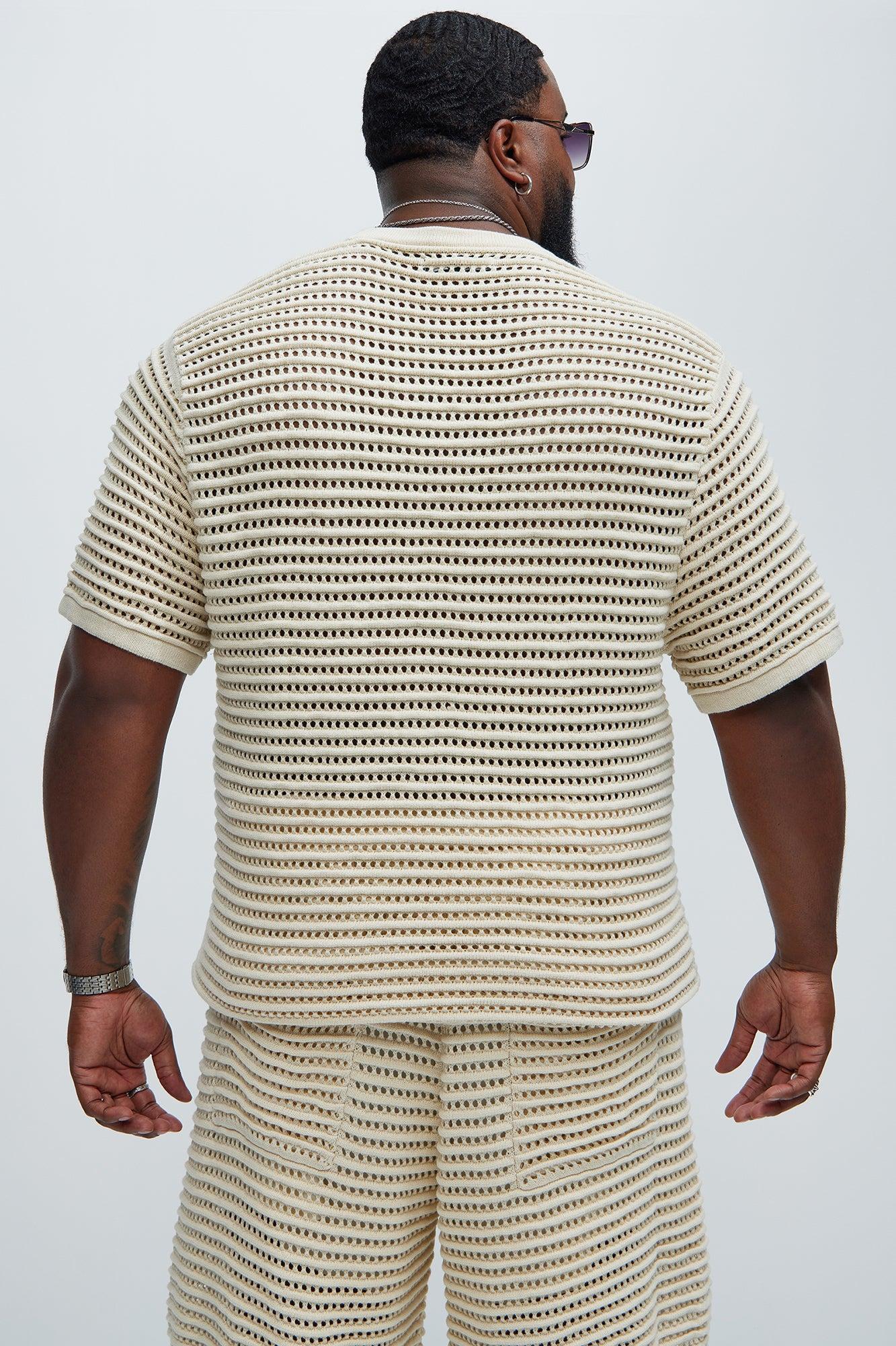 Milton Textured Crew Neck Tee - Off White Product Image