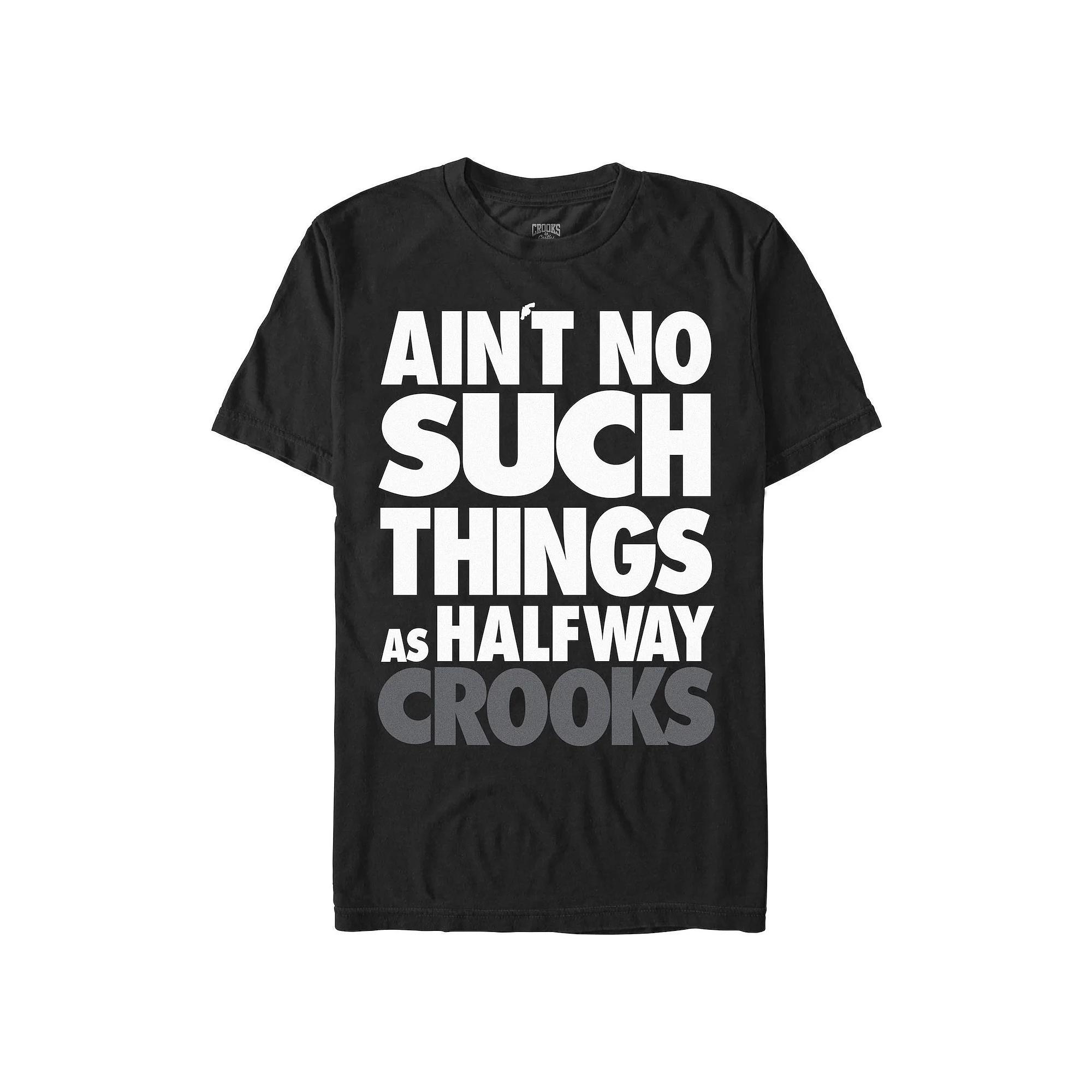 Men's Crooks And Castle No Such Things As Halfway Crooks Graphic Tee, Size: Small, Black Product Image