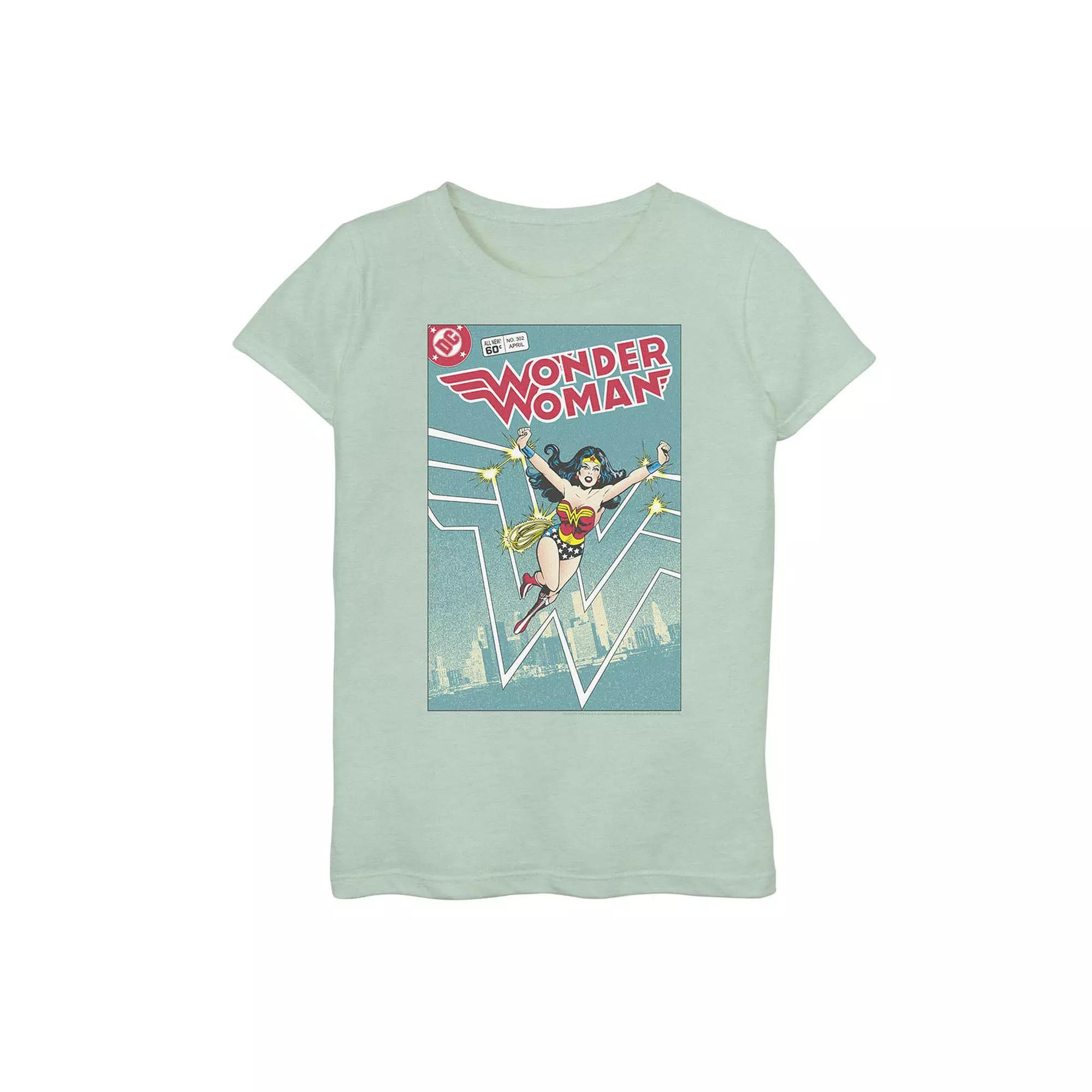 Girls DC Comics Wonder Woman Retro Comic Cover Tee, Girl's, Size: XL, Green Product Image
