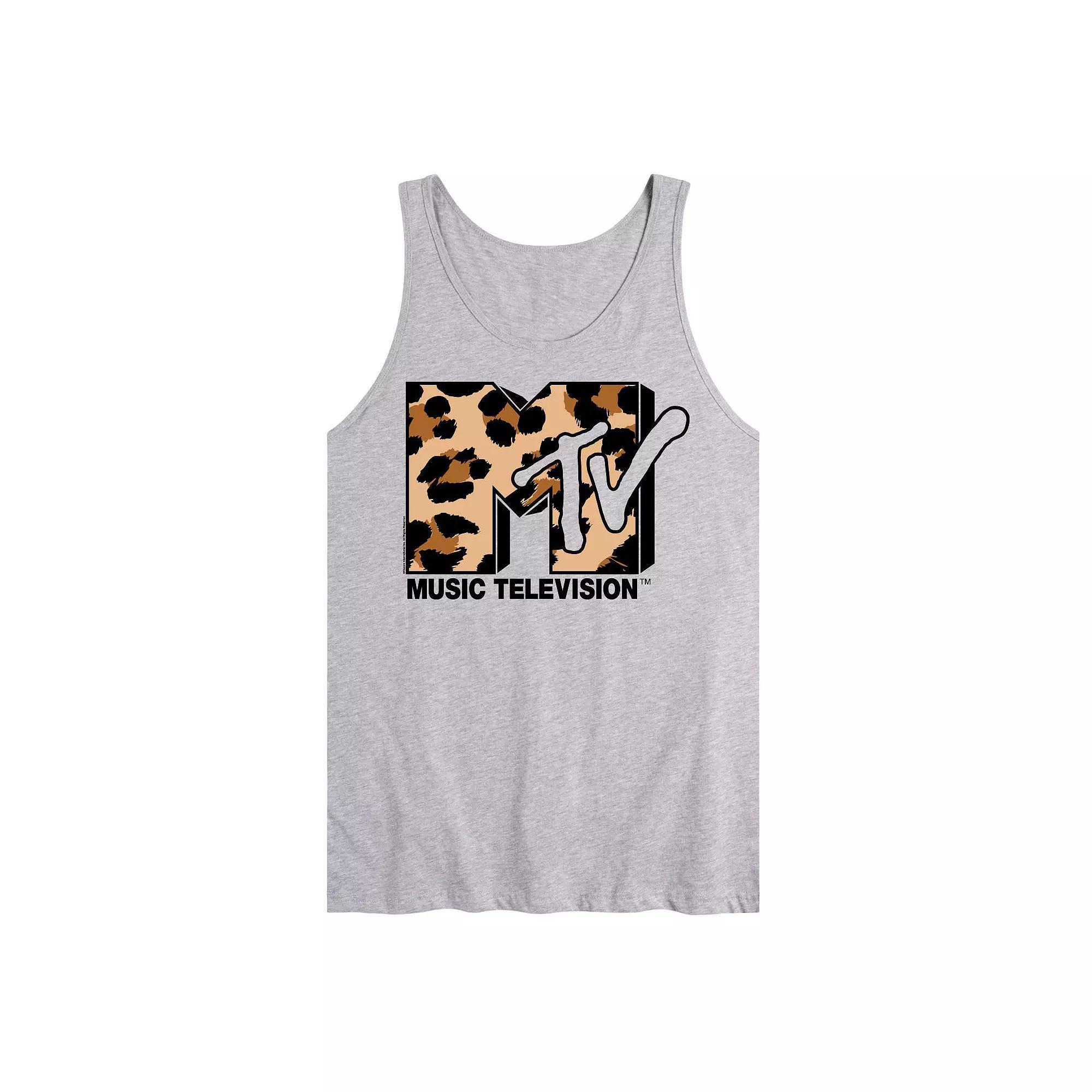 Mens MTV Leopard Print Logo Graphic Tank Top Product Image