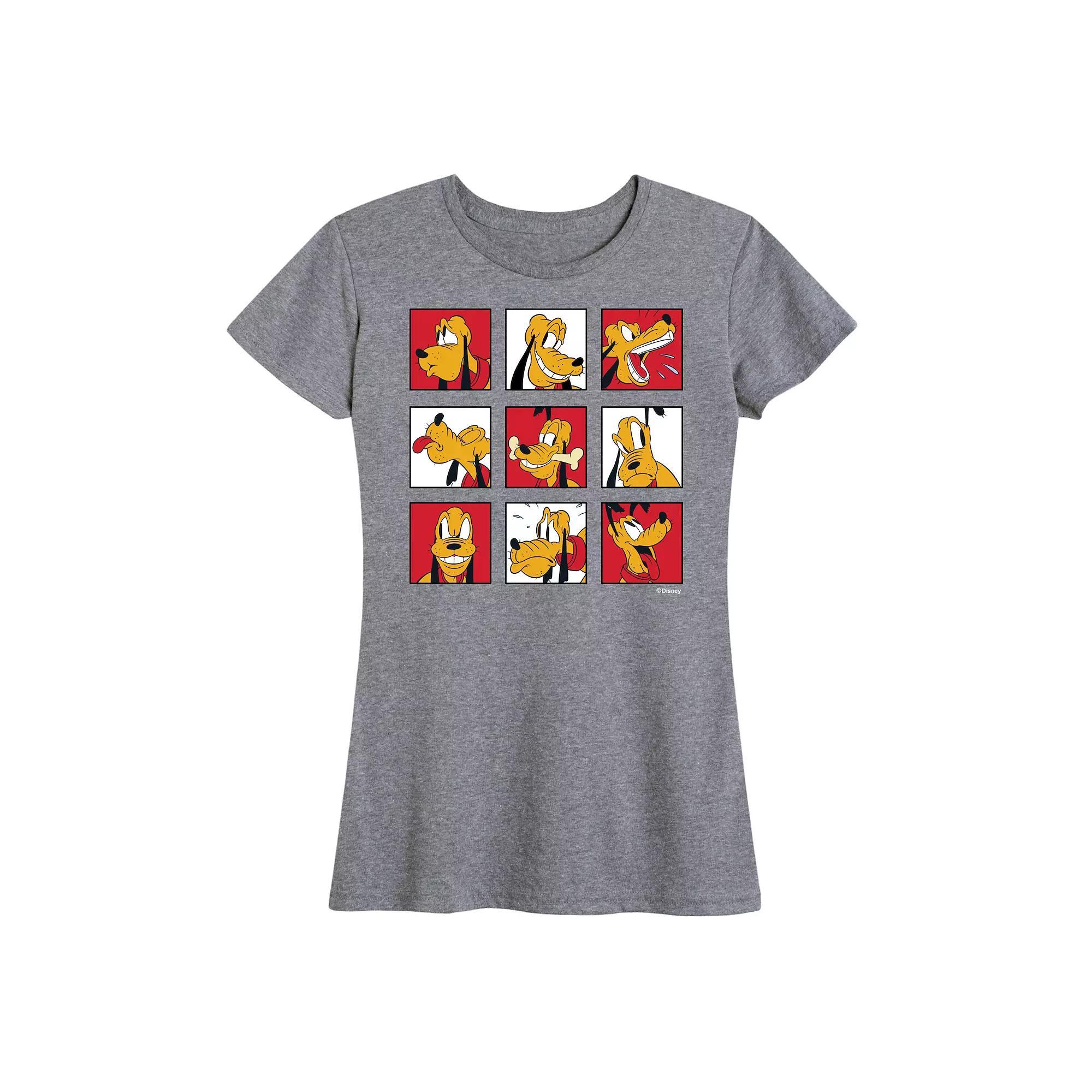 Disneys Pluto Womens Grid Graphic Tee Product Image
