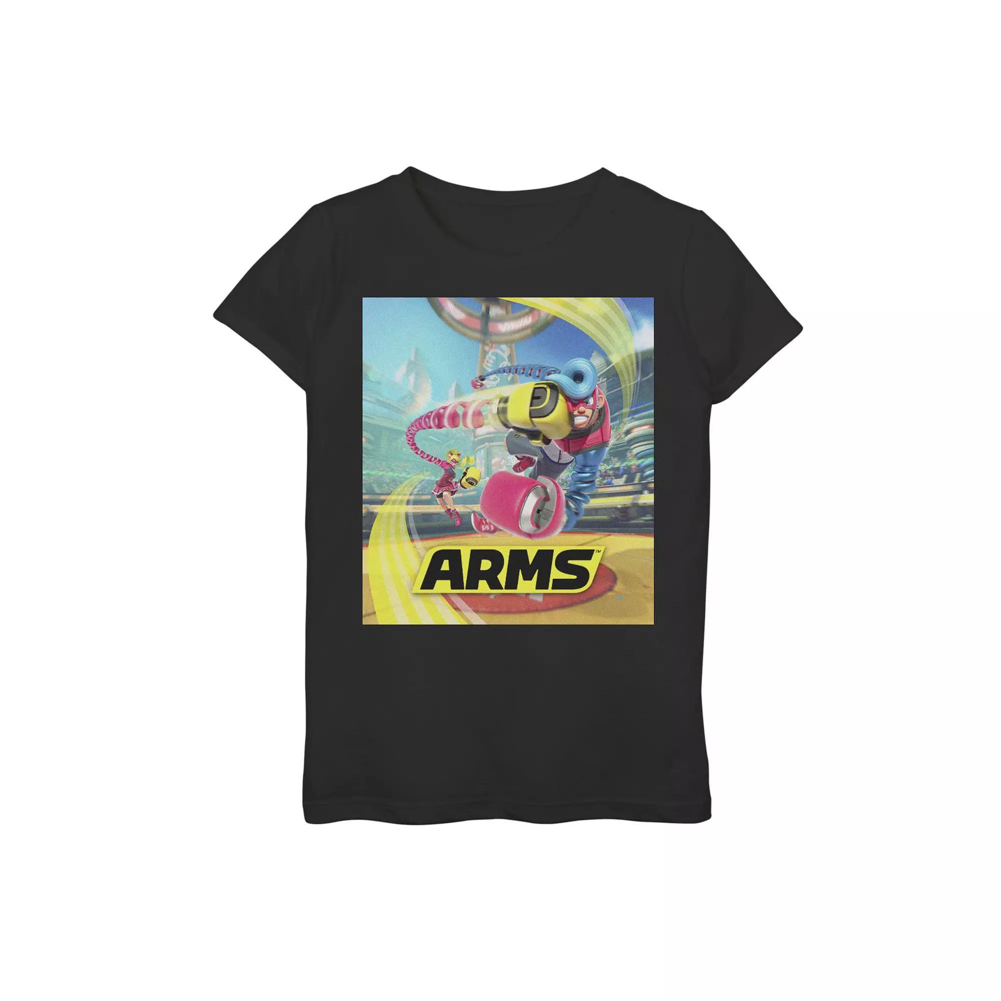 Girls 7-16 Arms Ribbon Girl Spring Man Battle Poster Graphic Tee, Girl's, Size: Large, Black Product Image