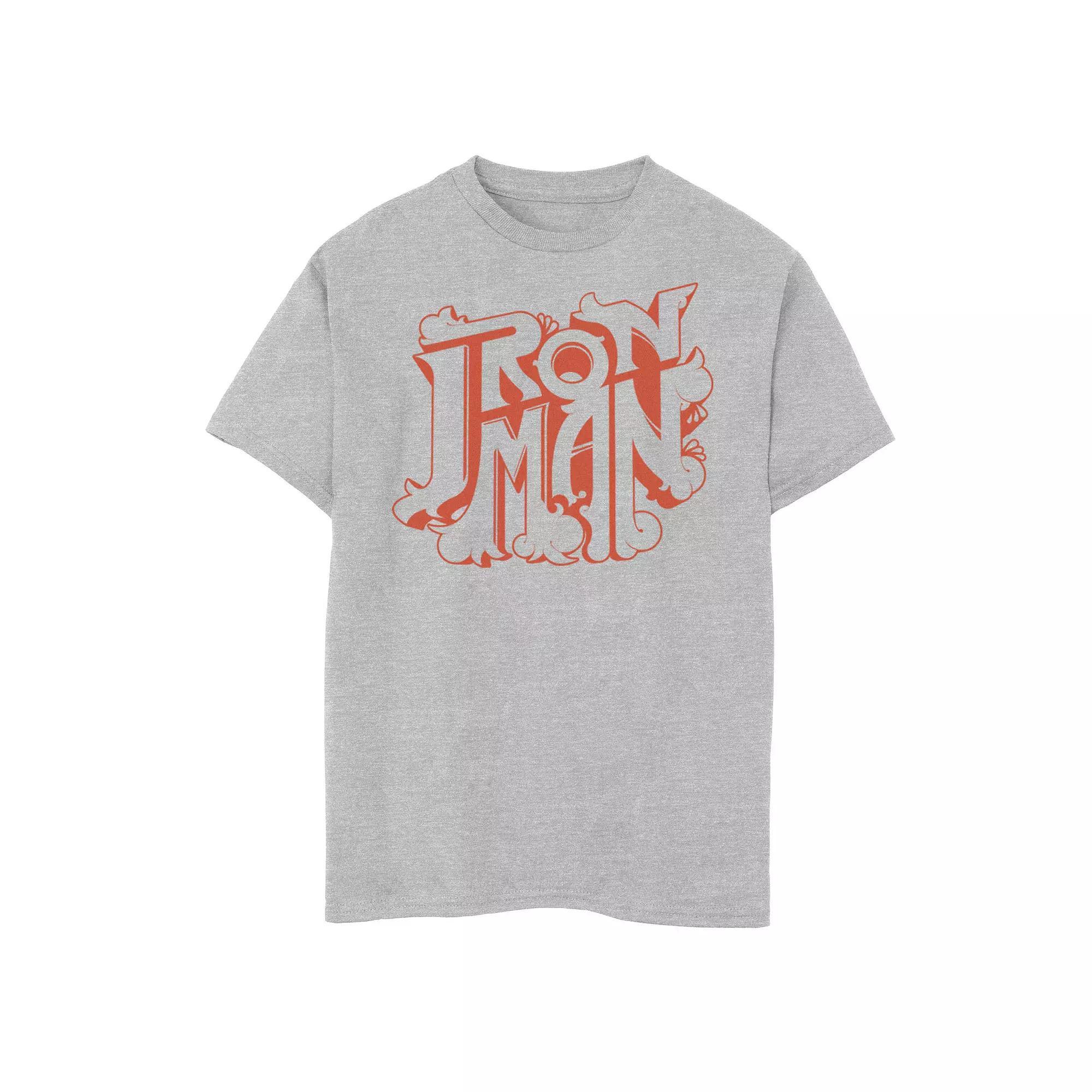 Boys 8-20 Marvel Iron Man Retro Bubble Text Logo Graphic Tee, Boy's, Size: Medium, White Product Image