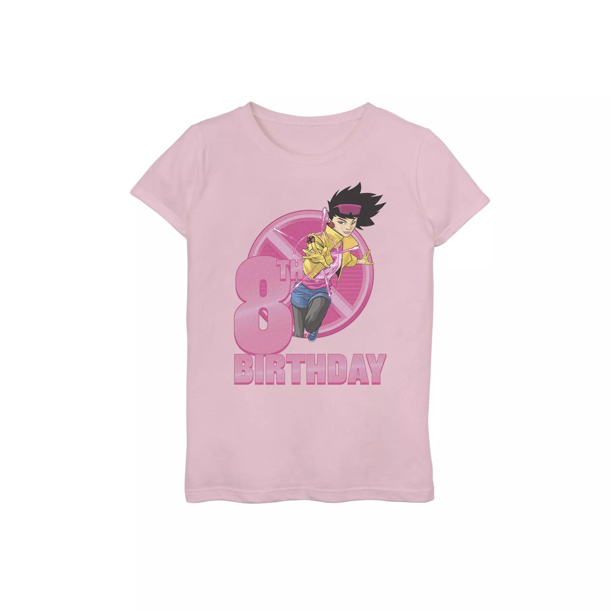 Girls 7-16 Marvel X-Men Jubilee 8th Birthday Badge Graphic Tee, Girl's, Size: Medium, Pink Product Image