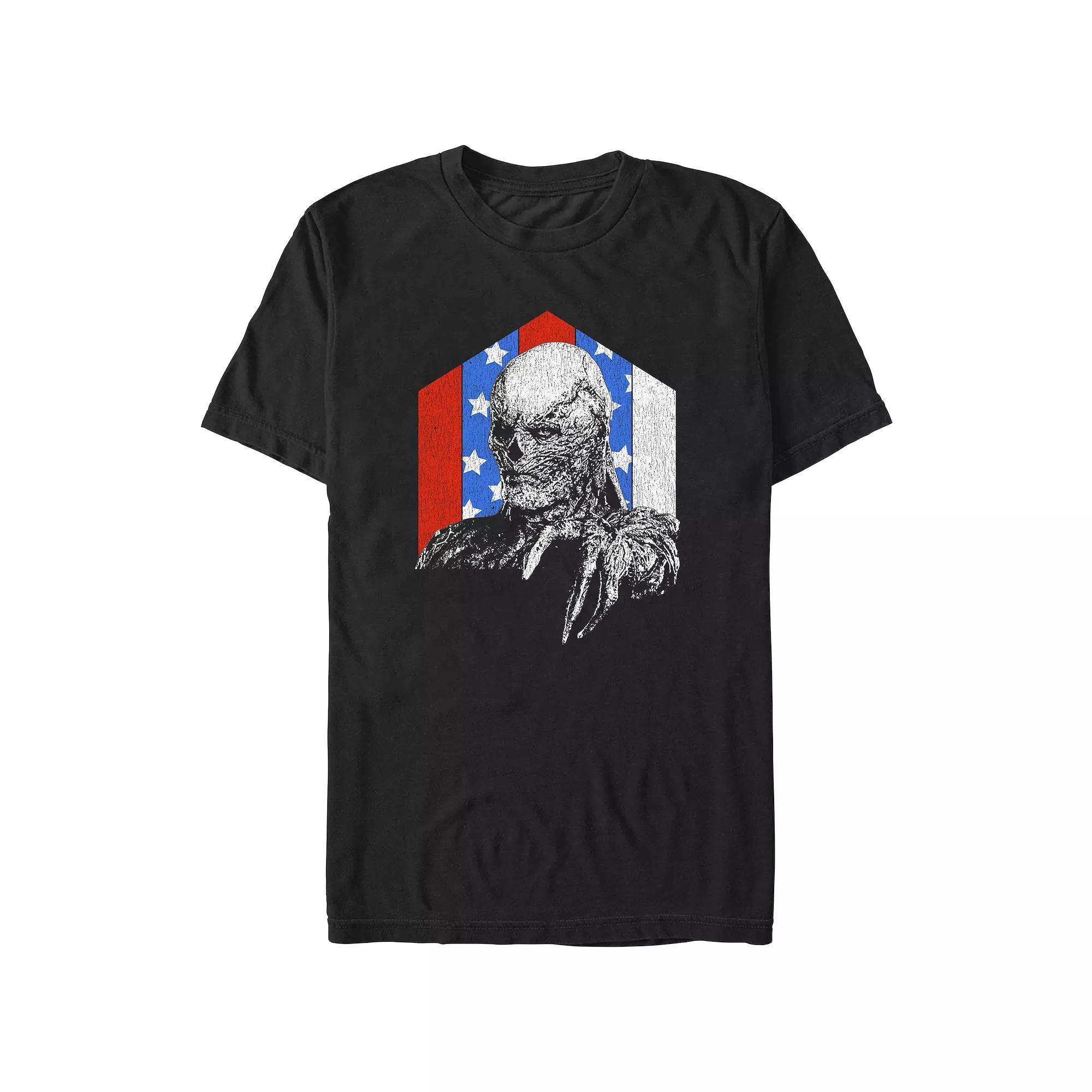 Men's Stranger Things Red White And Blue Vecna Graphic Tee, Size: Large, Black Product Image