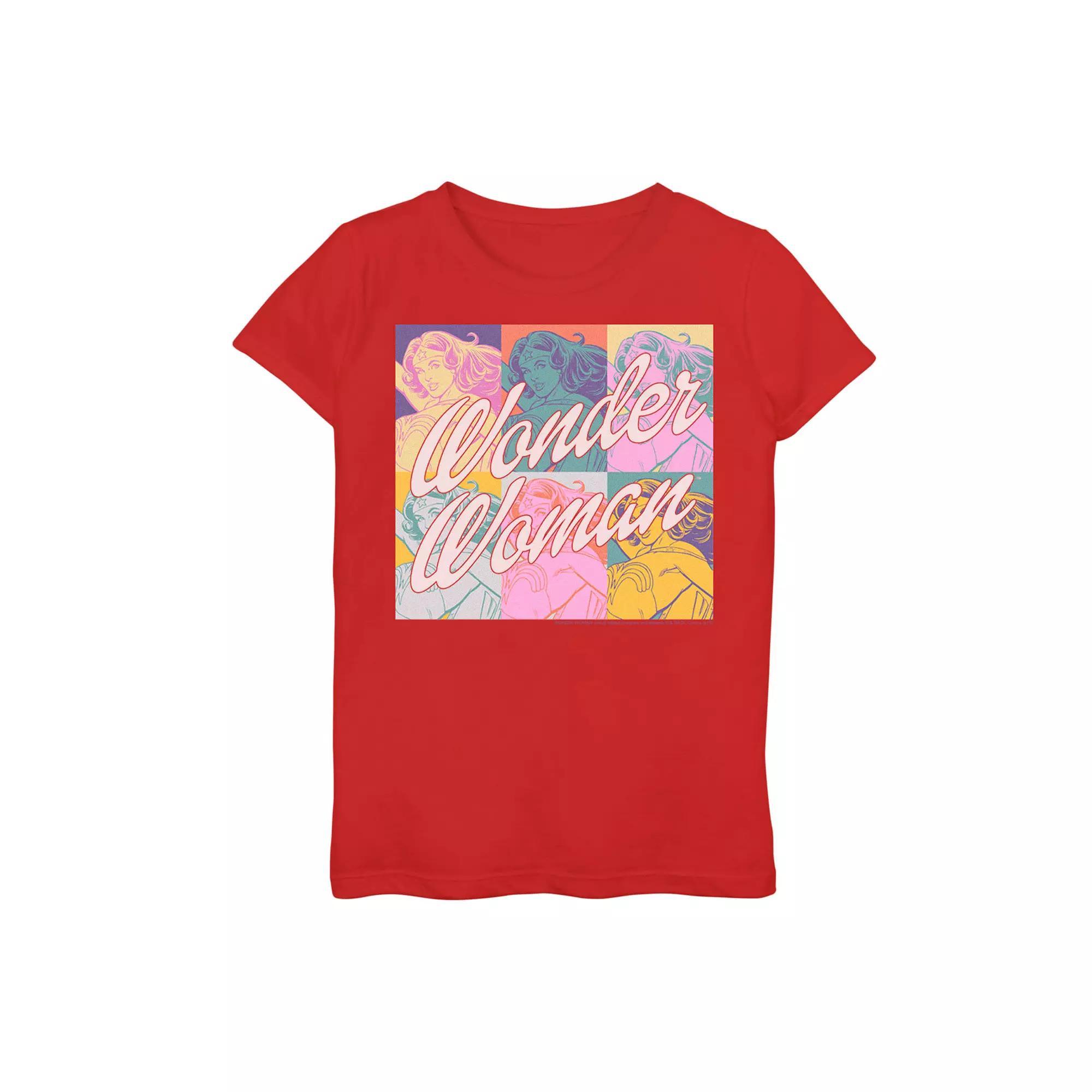 Girls 7-16 DC Comics Wonder Woman Pop Art Box Up Graphic Tee, Girl's, Size: Small, Red Product Image