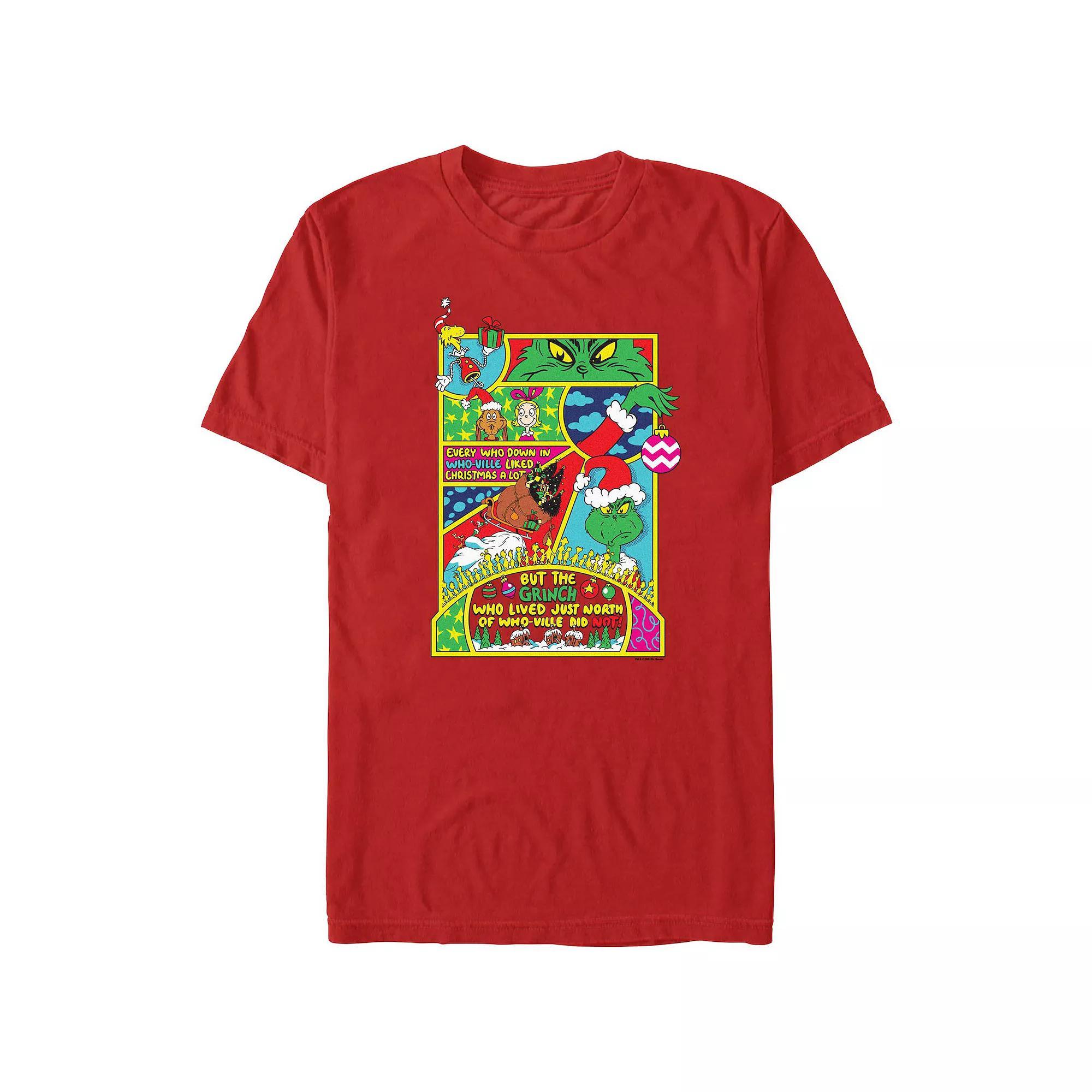 Big & Tall Dr. Seuss Grinch Comic Scenes Graphic Tee, Men's, Size: Large, Red Product Image