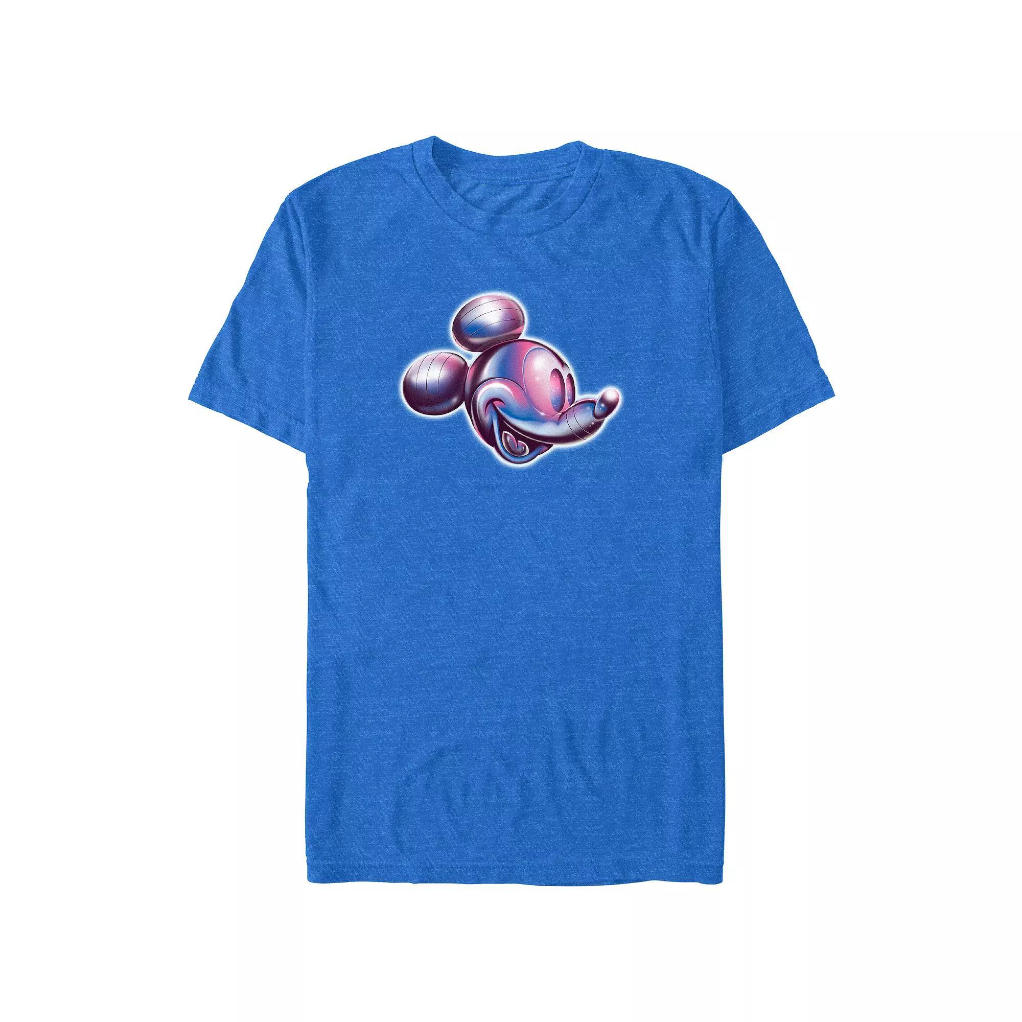 Disney's Mickey Mouse Chrome Icon Big & Tall Graphic Tee, Men's, Size: 4XL Tall, Royal Grey Product Image