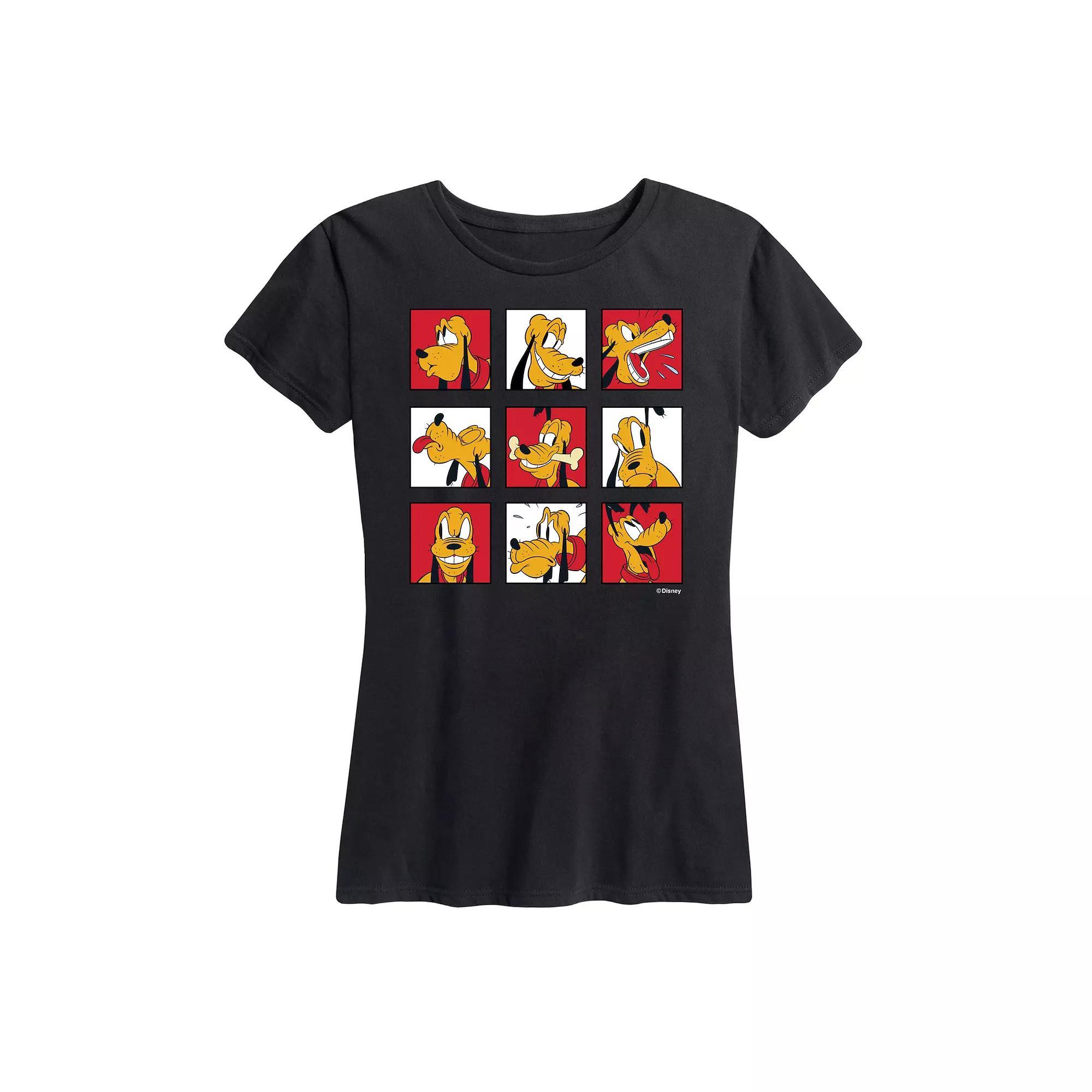 Disneys Pluto Womens Grid Graphic Tee Product Image