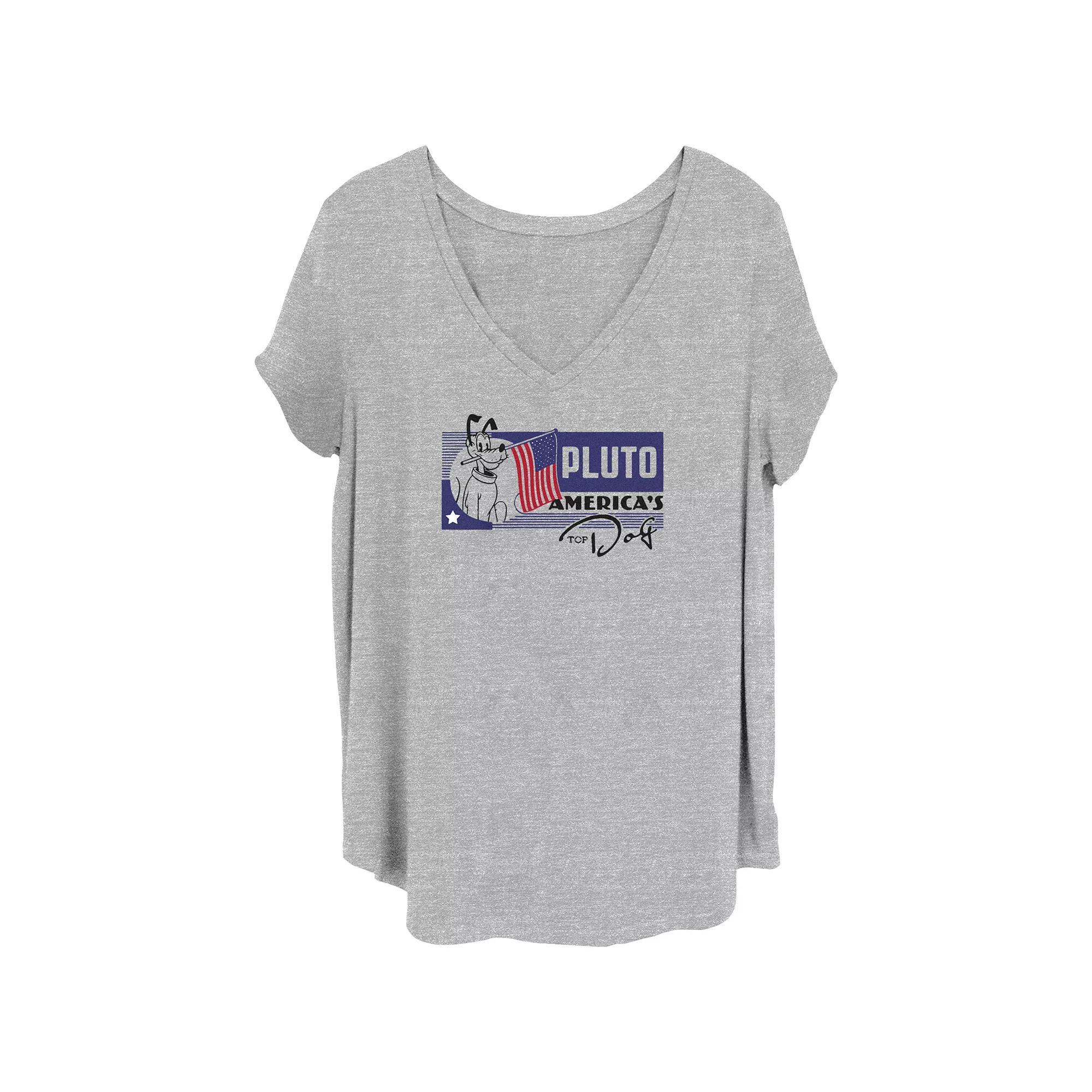 Disney's 100th Anniversary Women's Mickey Mouse Club Drum V-Neck Tee, Girl's, Size: 2XL, Grey Gray Product Image