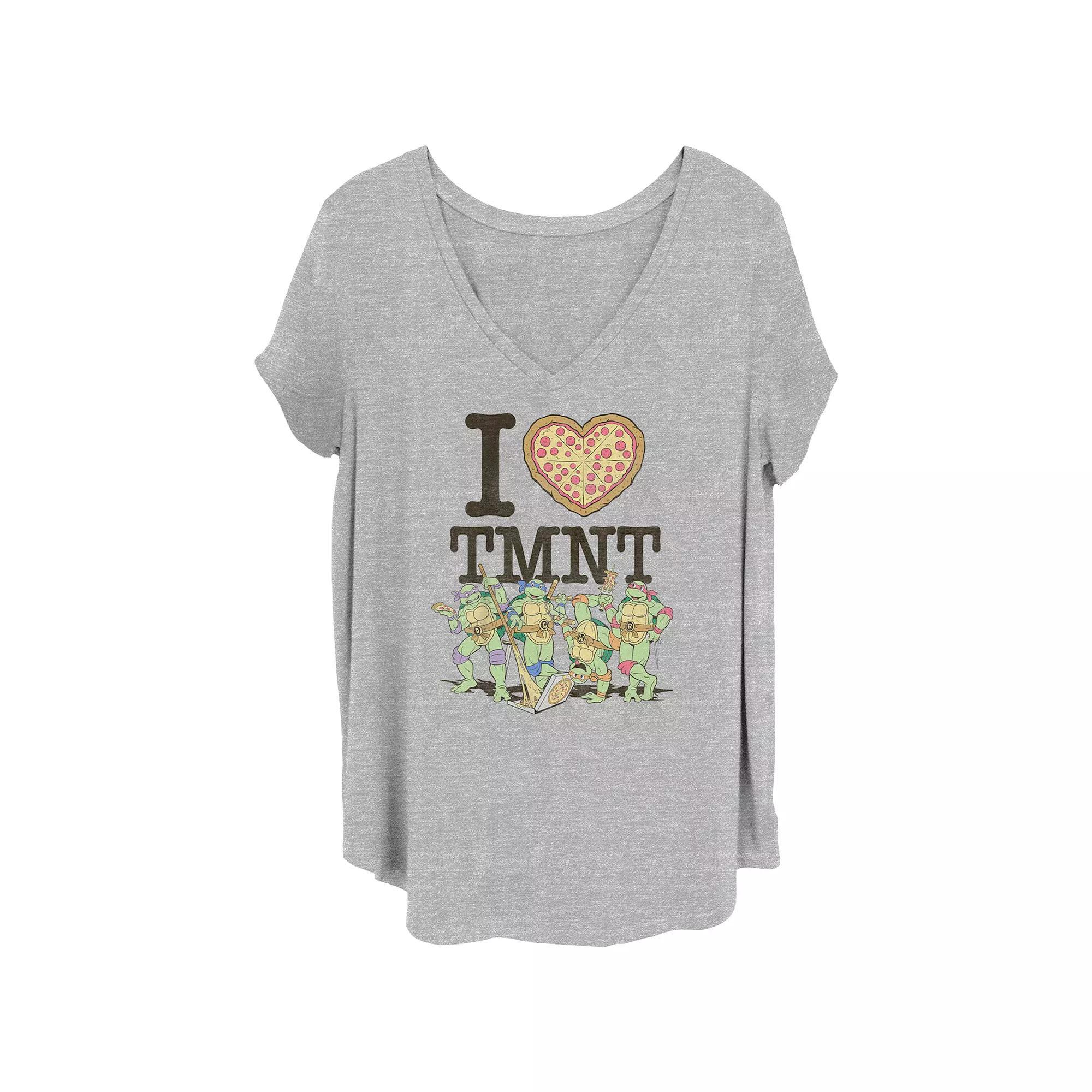 Juniors' Plus Size I Heart Teenage Mutant Ninja Turtles Graphic Tee, Women's, Size: 2XL, Grey Gray Product Image
