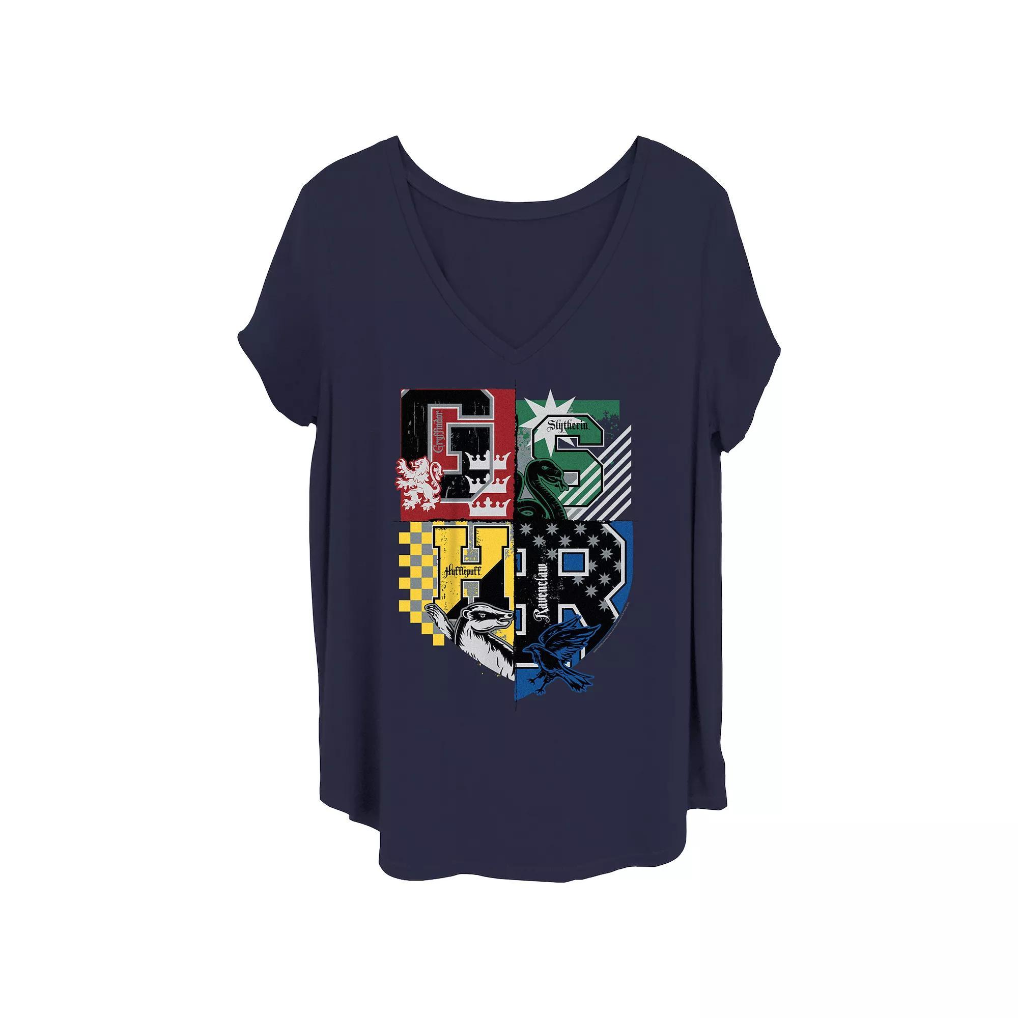 Juniors' Plus Size Harry Potter Group Teams Graphic Tee, Women's, Size: 3XL, Black Product Image