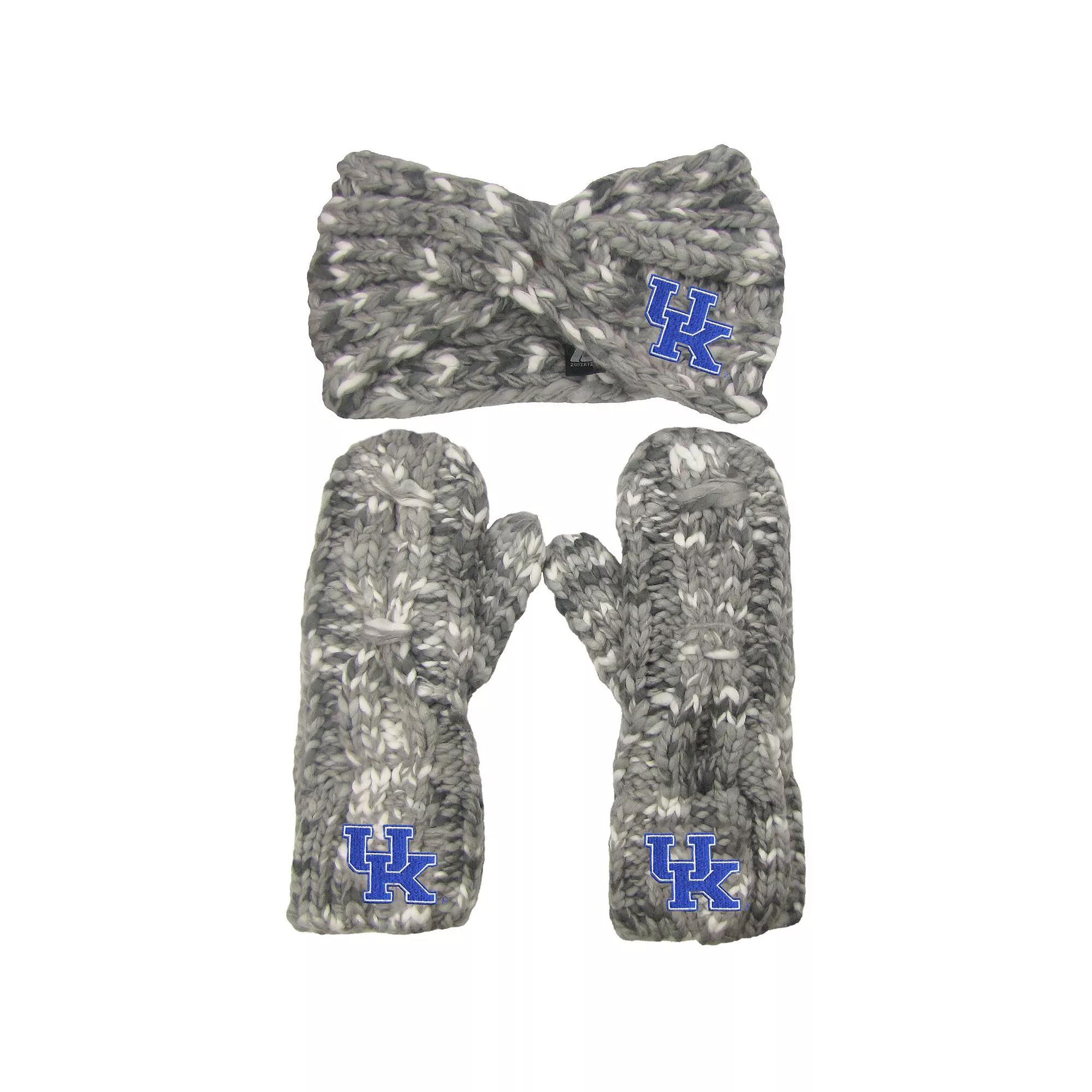 Women's ZooZatz Kentucky Wildcats Logo Marled Headband and Mitten Set, Grey Product Image