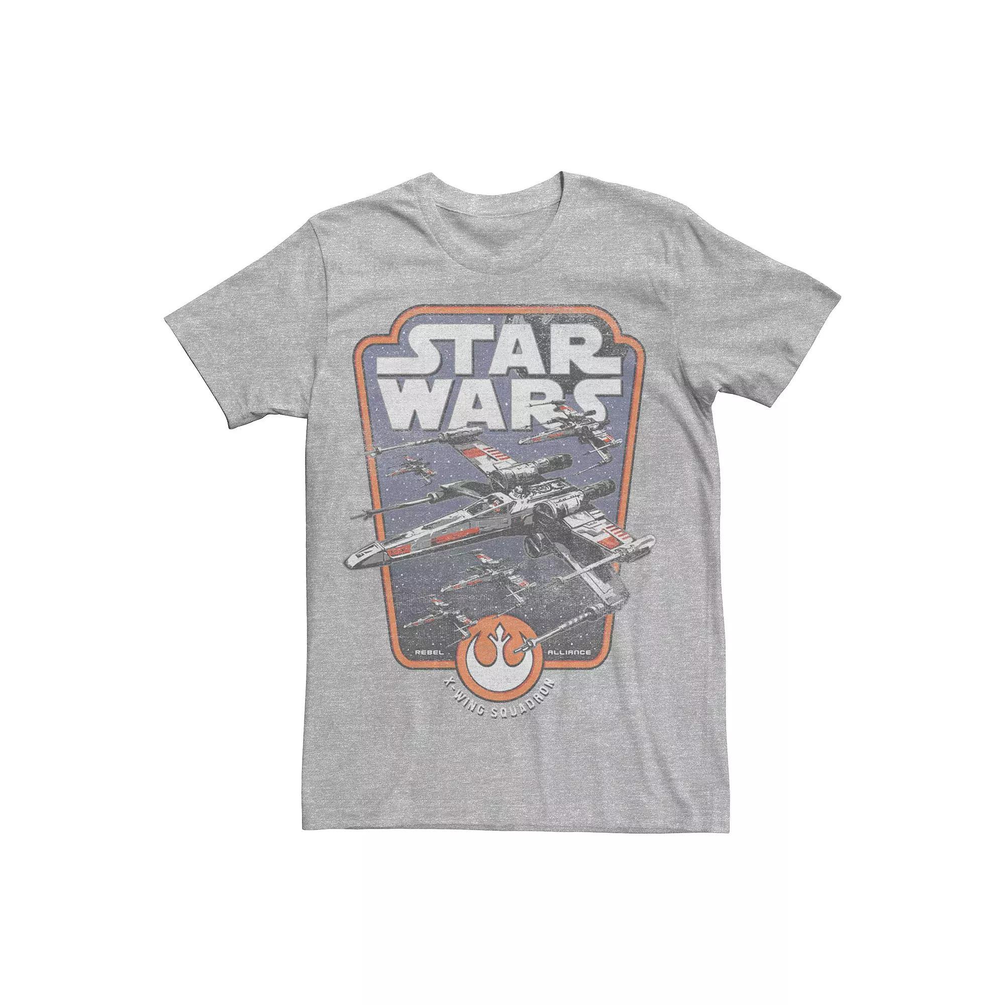 Men's Star Wars X-Wing Squadron Vintage Graphic Tee, Size: Large, Athletic Grey Product Image