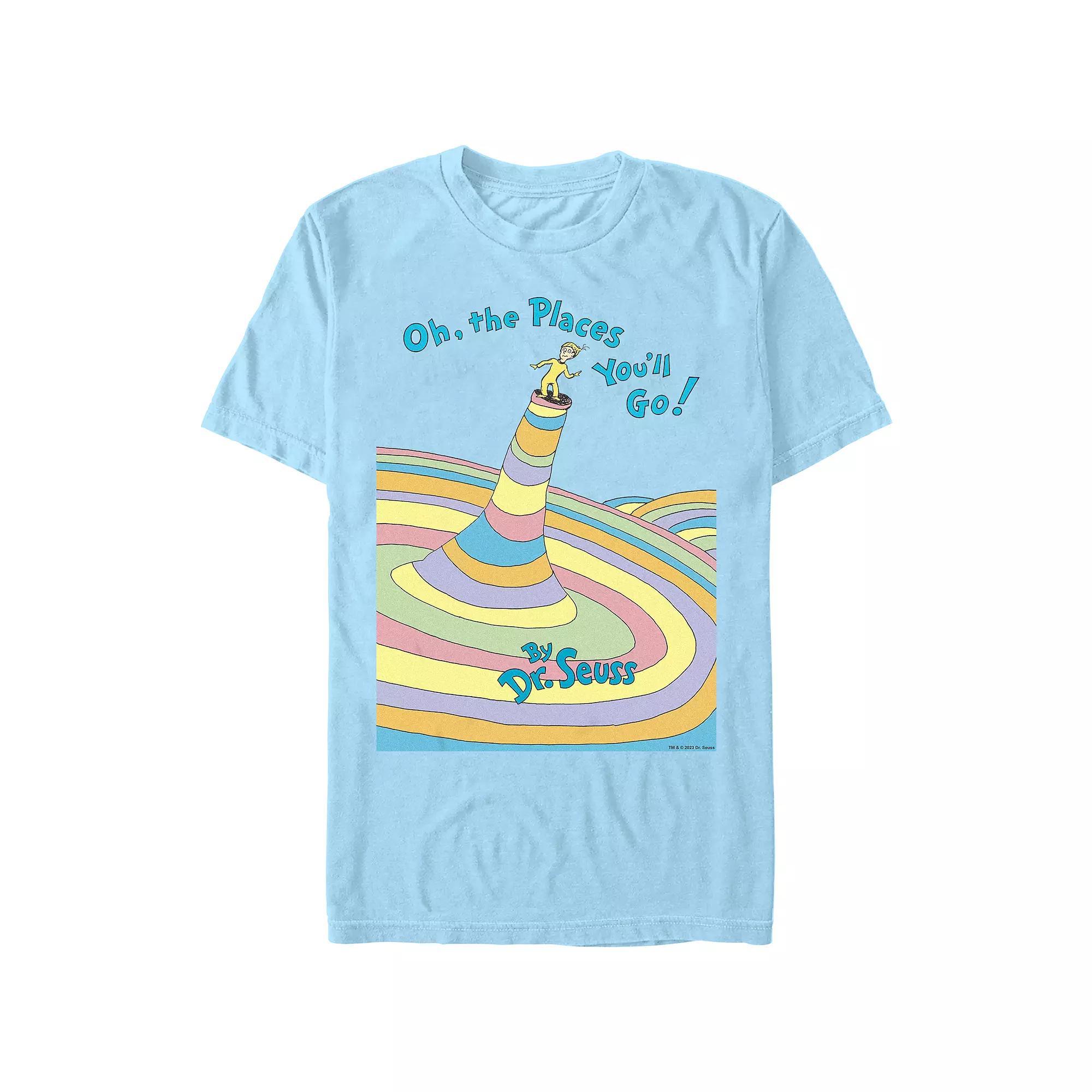 Men's Dr. Seuss Oh The Places You'll Go Graphic Tee, Size: Medium, Light Blue Product Image