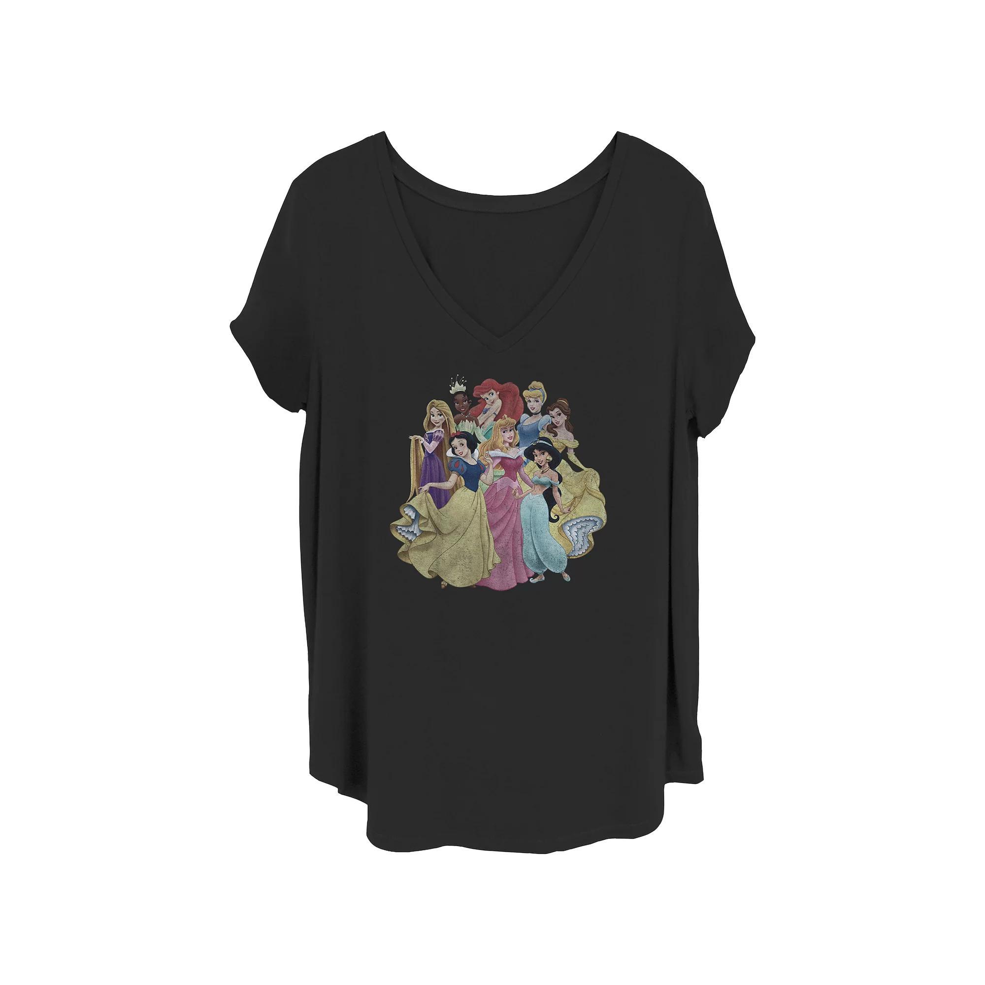 Juniors' Plus Sun And Moon Together V-Neck Graphic Tee, Women's, Size: 3XL, Black Product Image