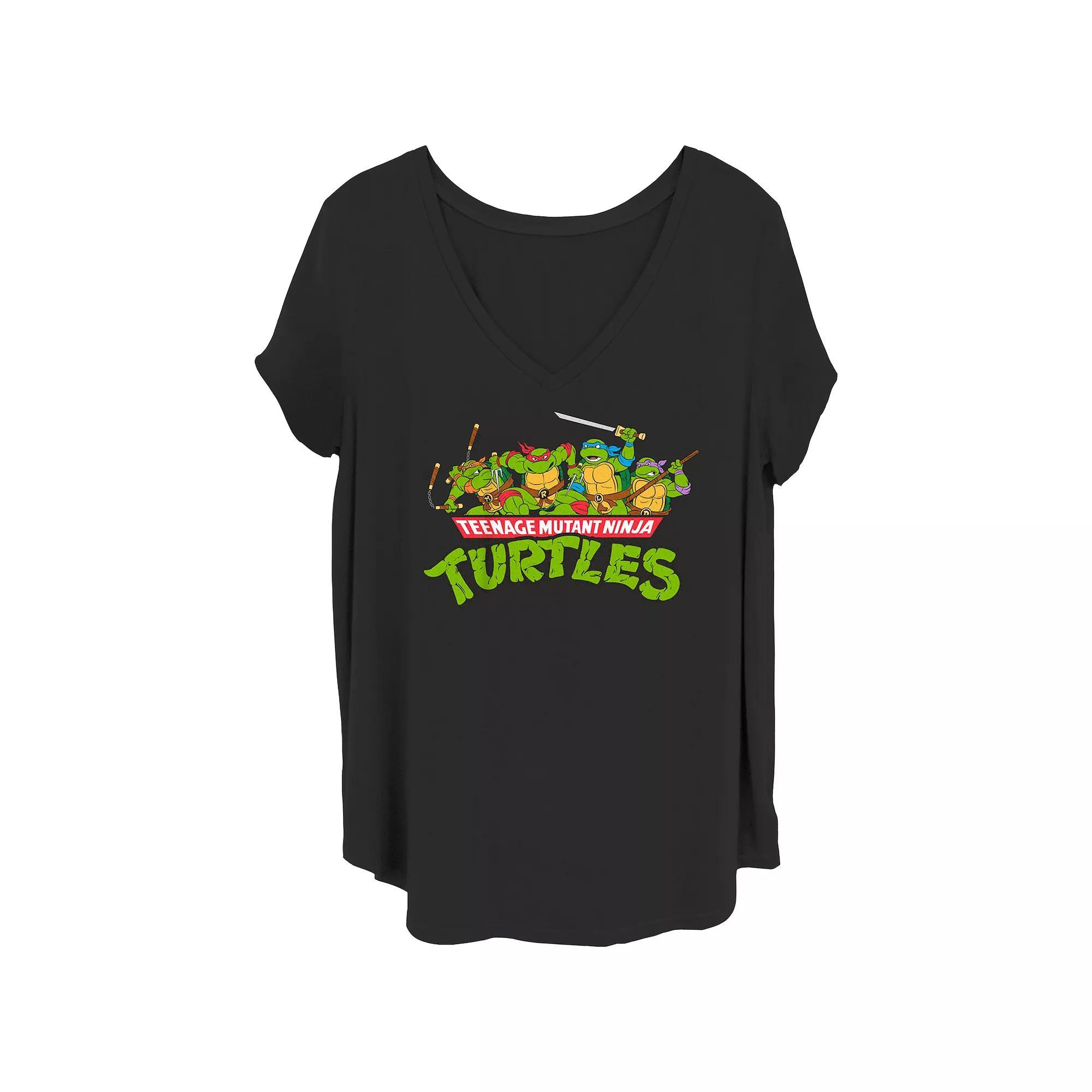 Juniors' Plus Size Teenage Mutant Ninja Turtles Ready To Fight Graphic Tee, Women's, Size: 4XL, Black Product Image