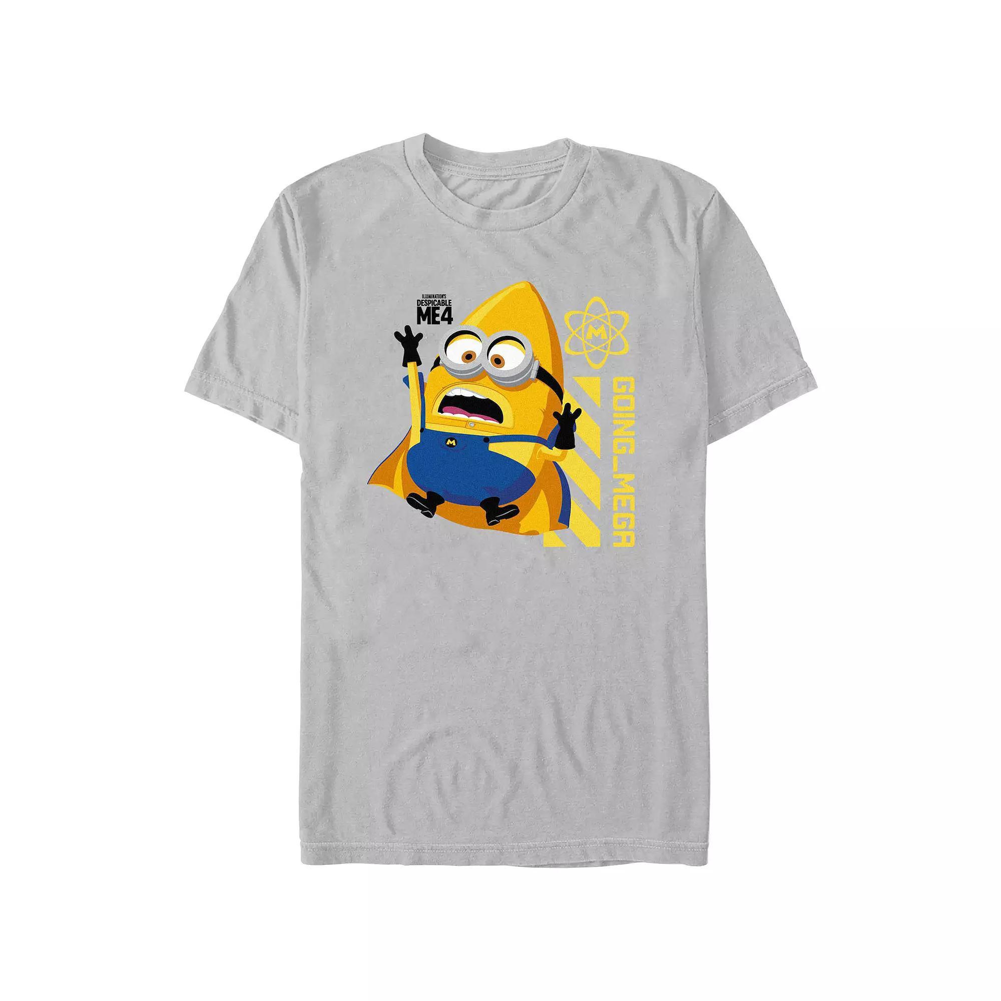 Men's Despicable Me 4 Going Mega Poster Graphic Tee, Size: XXL, Silver Product Image