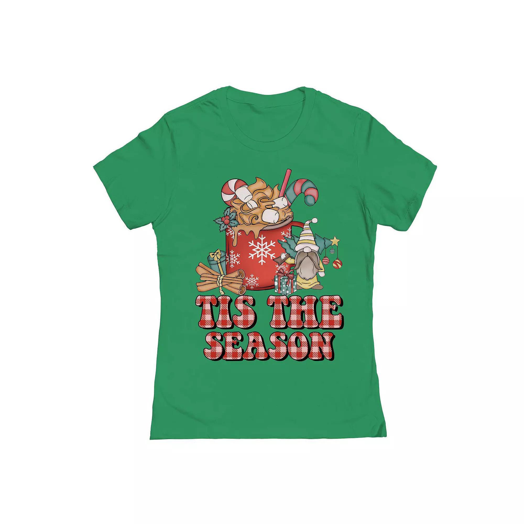 Junior's Cozy Christmas Season Graphic Tee, Women's, Size: Large, Kelly Product Image