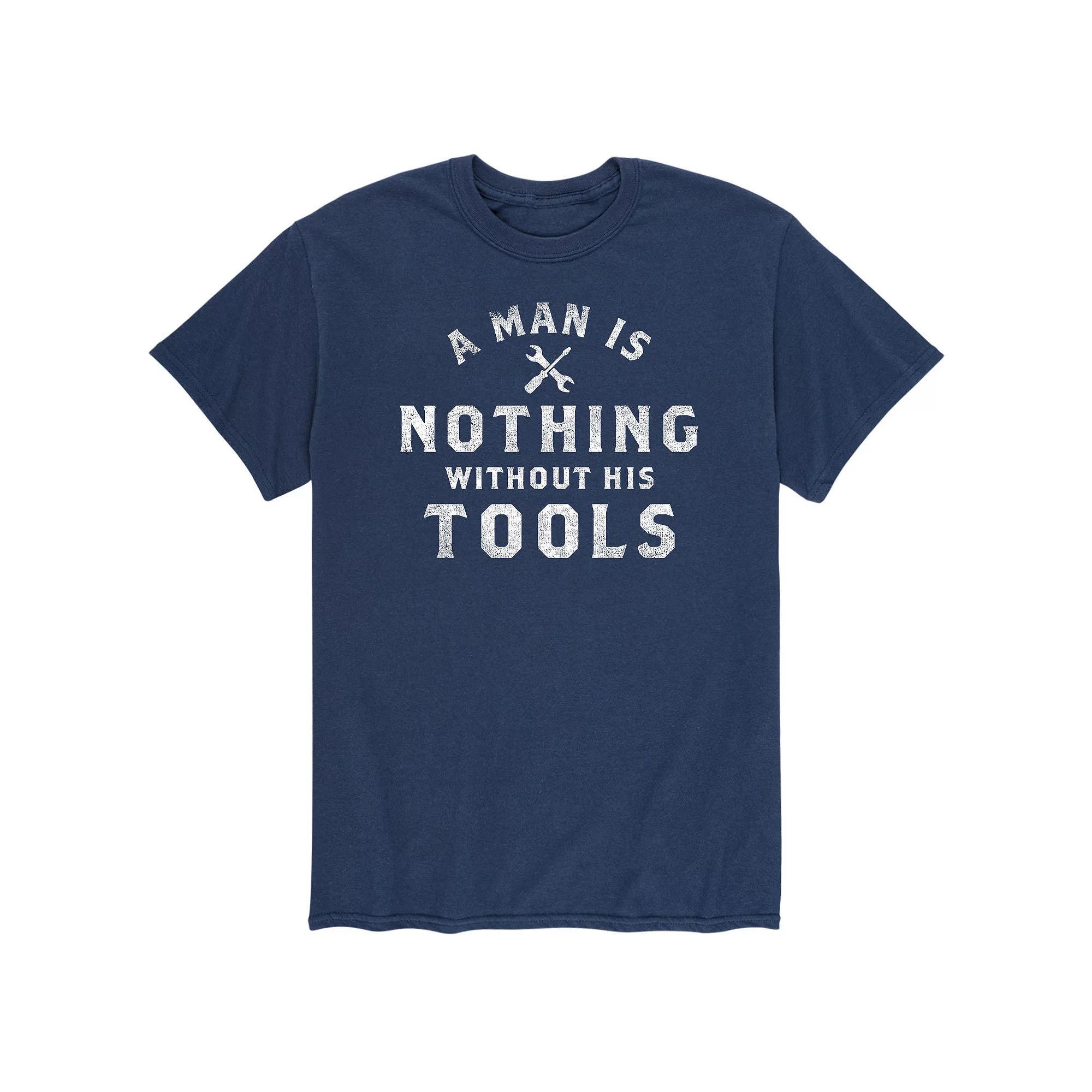 Men's Man Nothing Without Tools Tee, Size: Medium, Blue Product Image