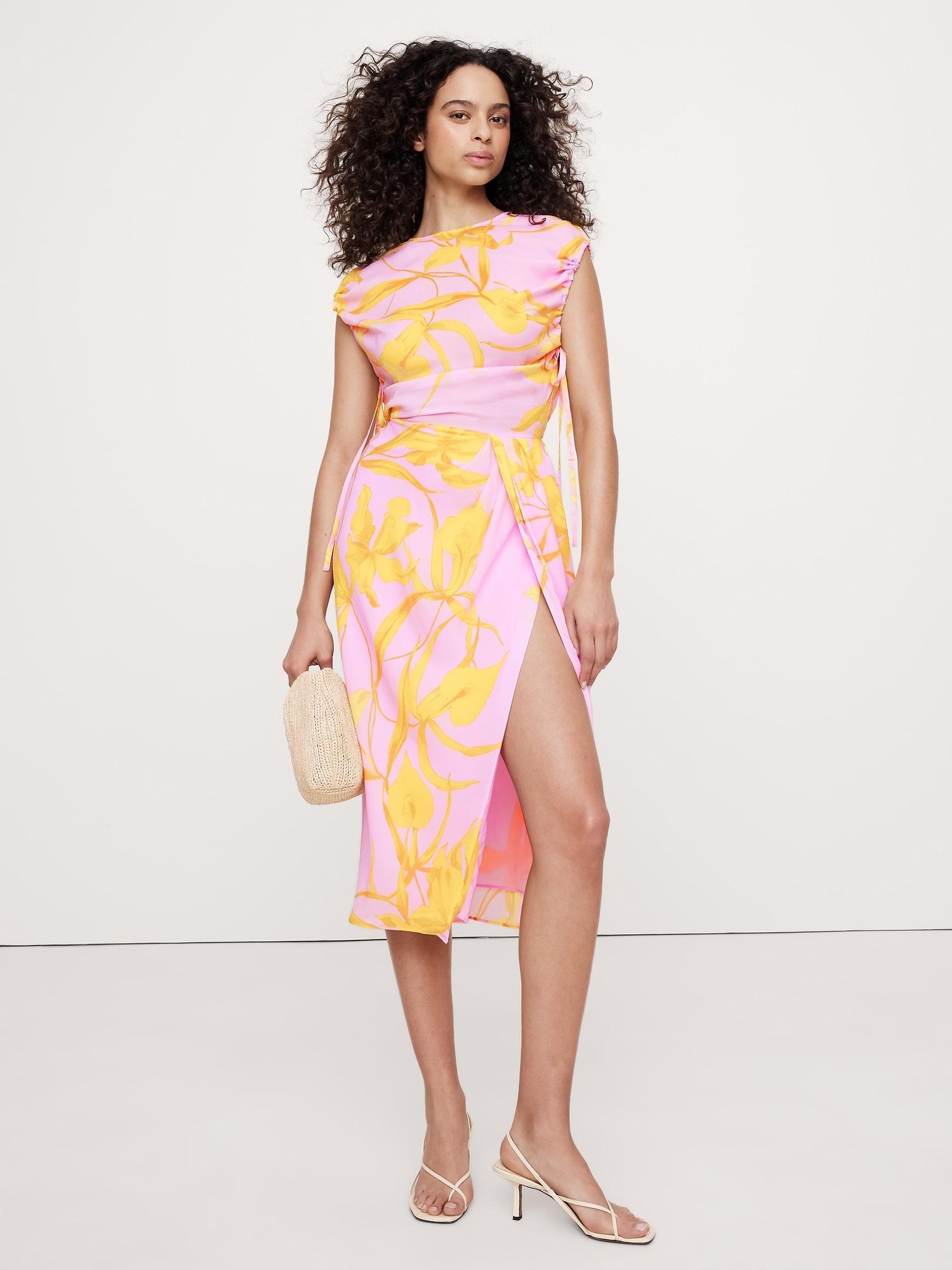 Stretch-Crepe Open-Back Midi Dress Product Image