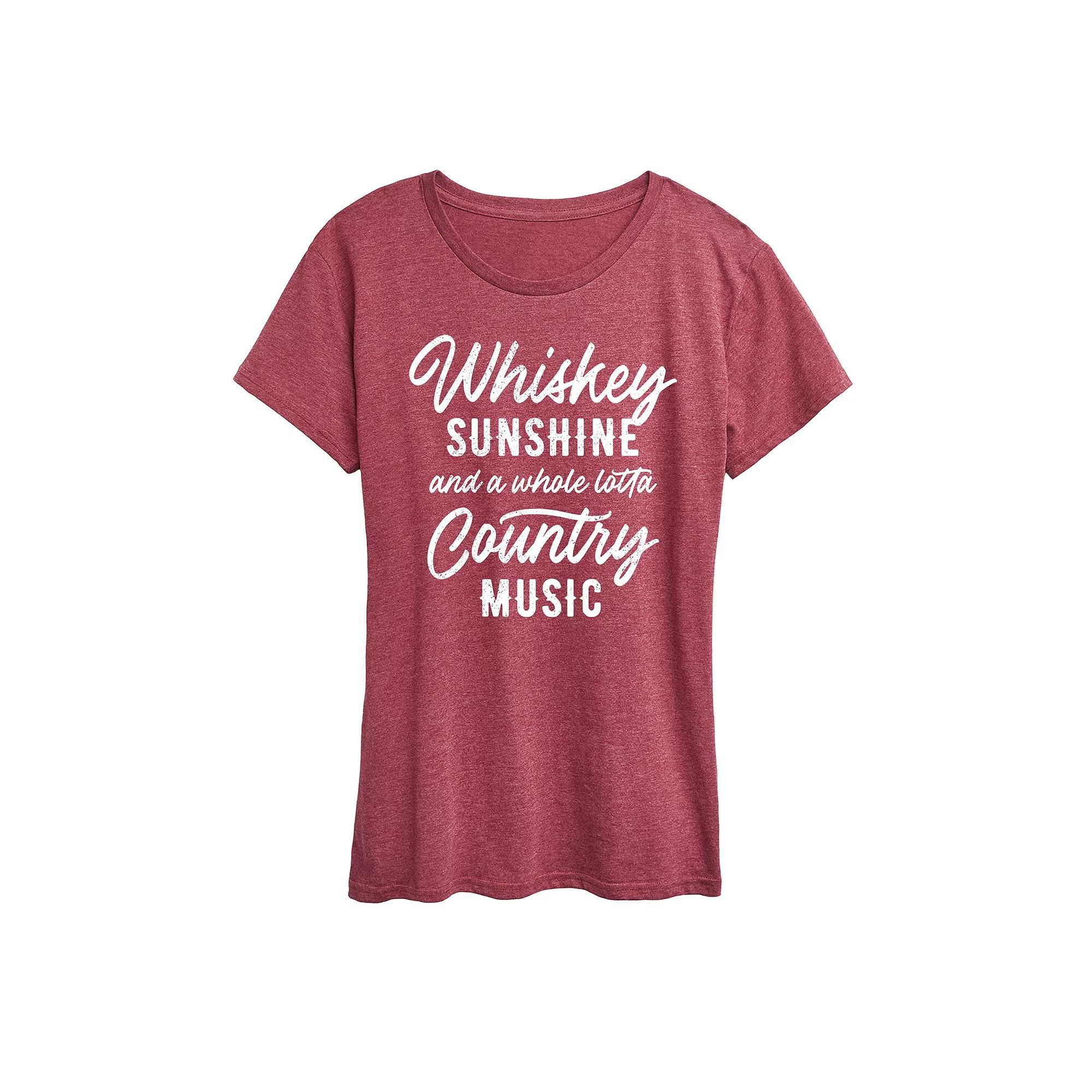 Womens Whiskey Sunshine Country Music Graphic Tee Grey Green Product Image