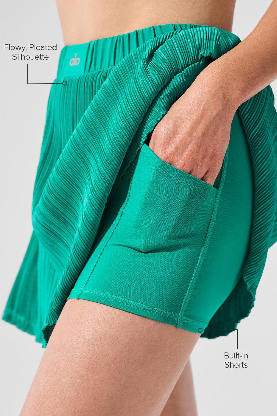 Micro Plisse Tennis Skirt - Spruce Green Product Image