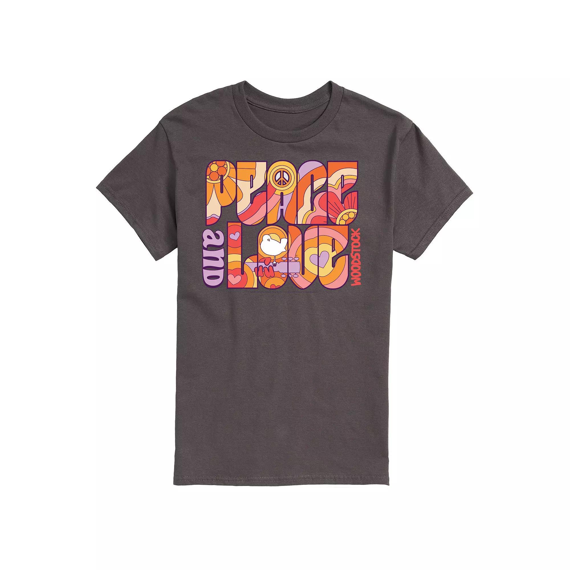 Mens Woodstock Peace And Love Graphic Tee Product Image