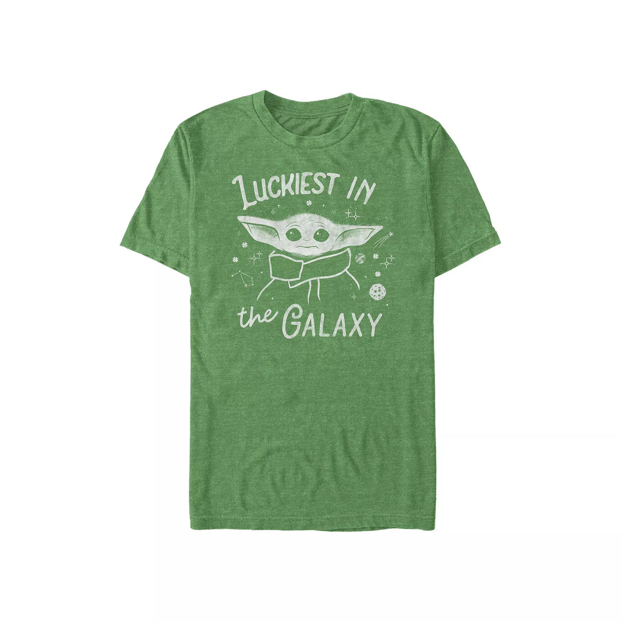 Big & Tall Star Wars The Mandalorian Luckiest In The Galaxy Graphic Tee, Men's, Size: XXL Tall, Kelly Grey Product Image